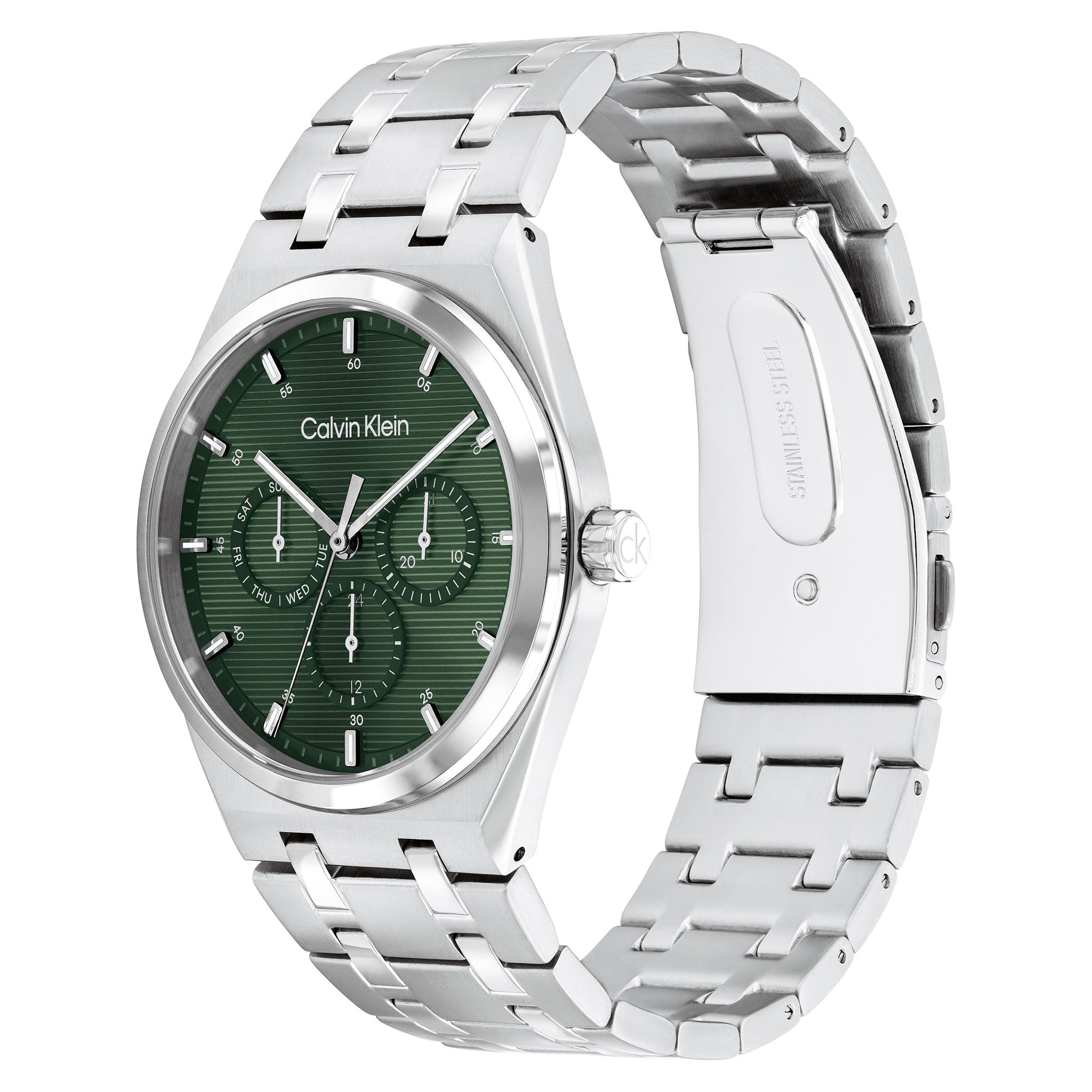 Calvin Klein Stainless Steel Green Dial Multi-function Men's Watch - 25200521