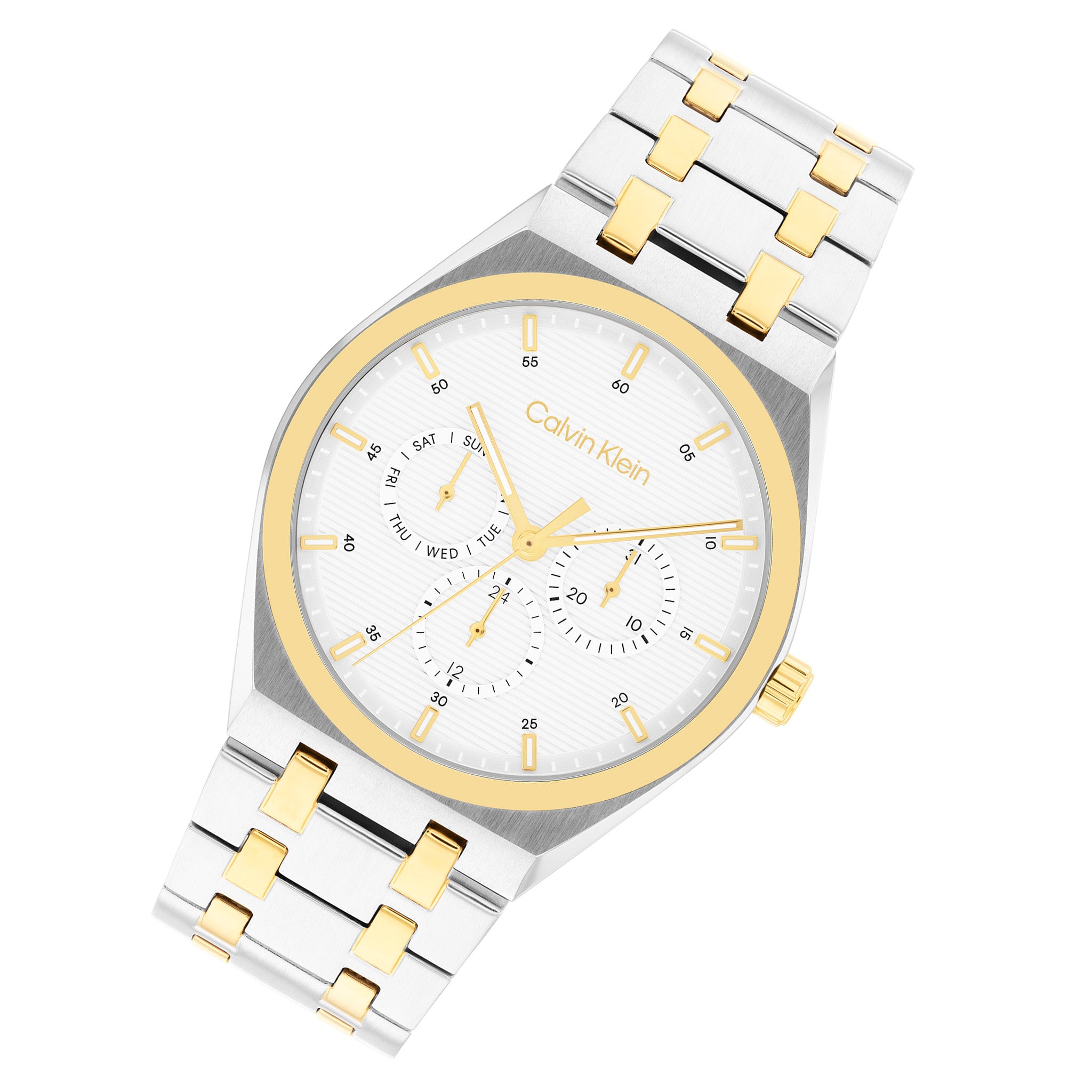 Calvin Klein Two-Tone Steel White Dial Multi-function Men's Watch - 25200533