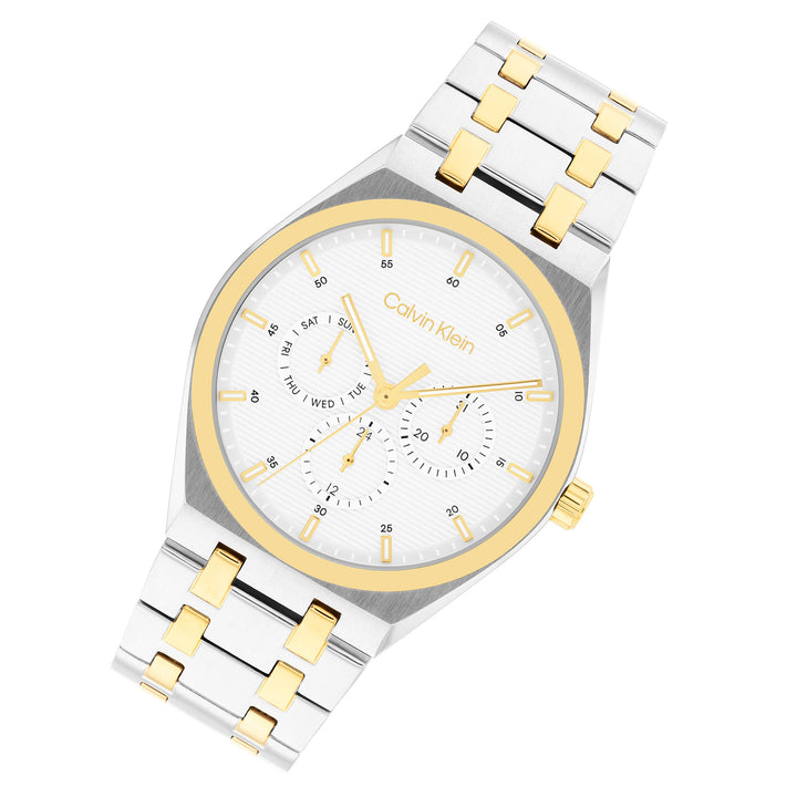 Calvin Klein Two-Tone Steel White Dial Multi-function Men's Watch - 25200533