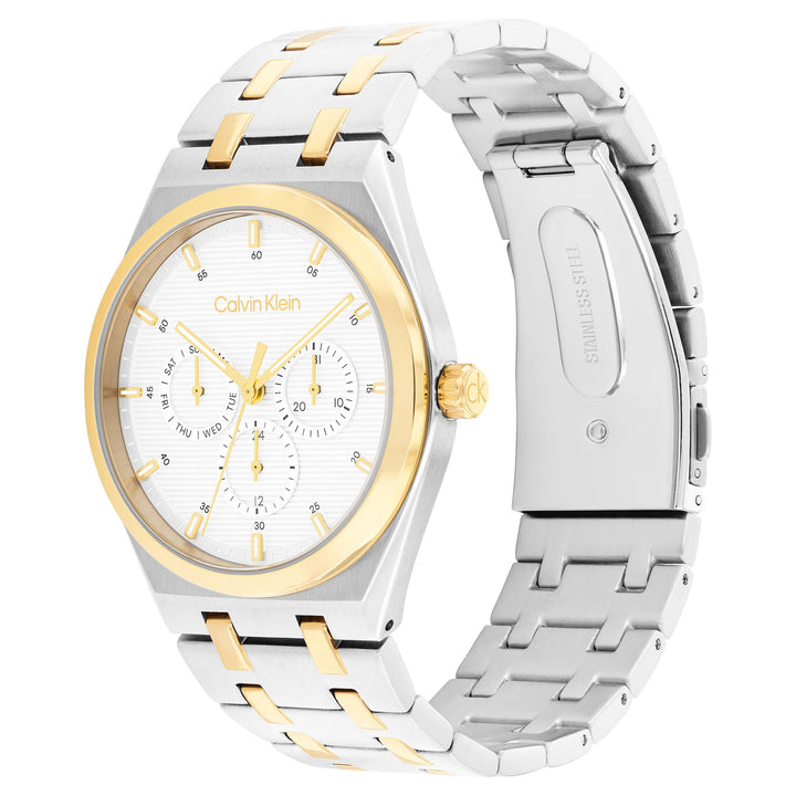 Calvin Klein Two-Tone Steel White Dial Multi-function Men's Watch - 25200533