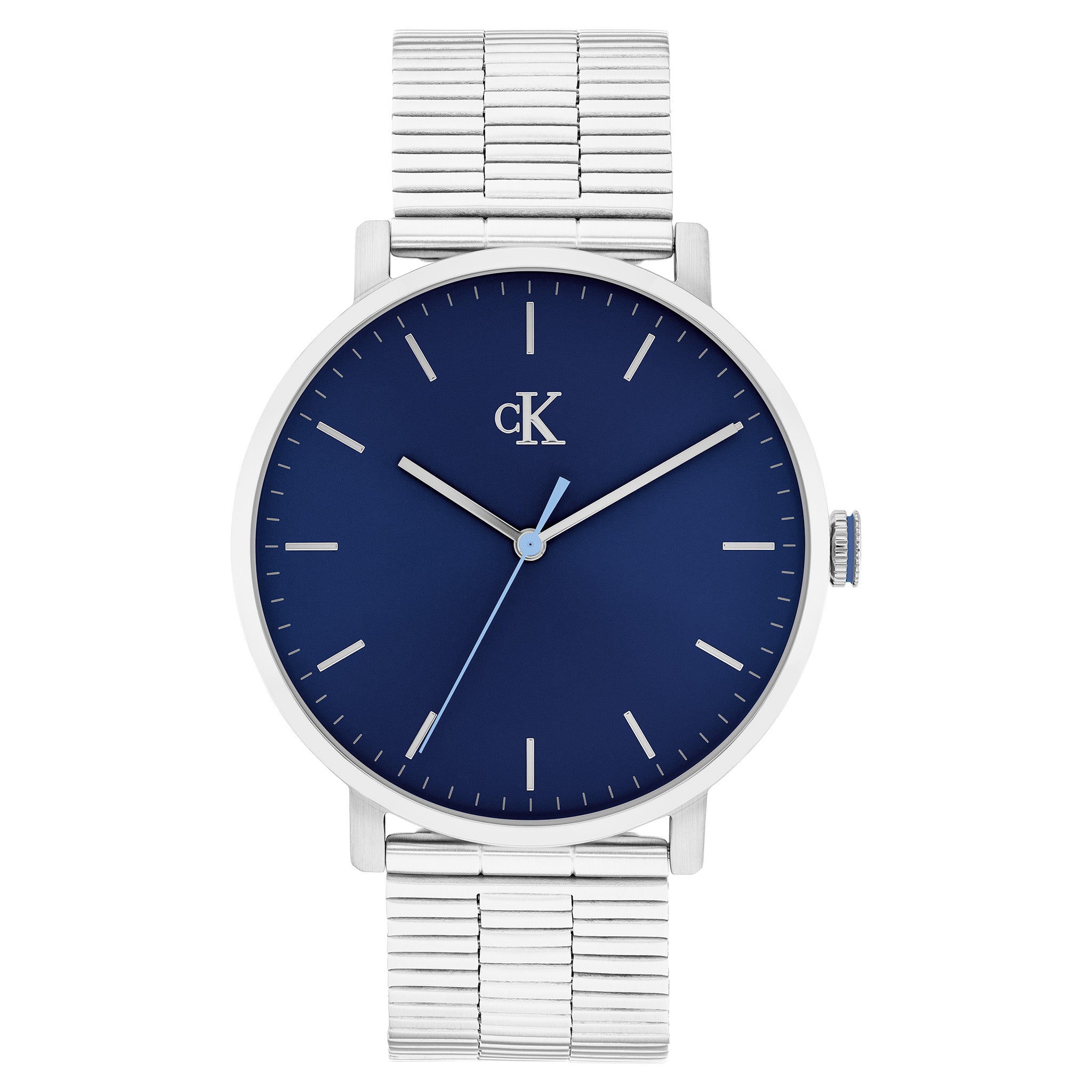 Calvin Klein Silver Steel Blue Dial Men's Watch - 25200548