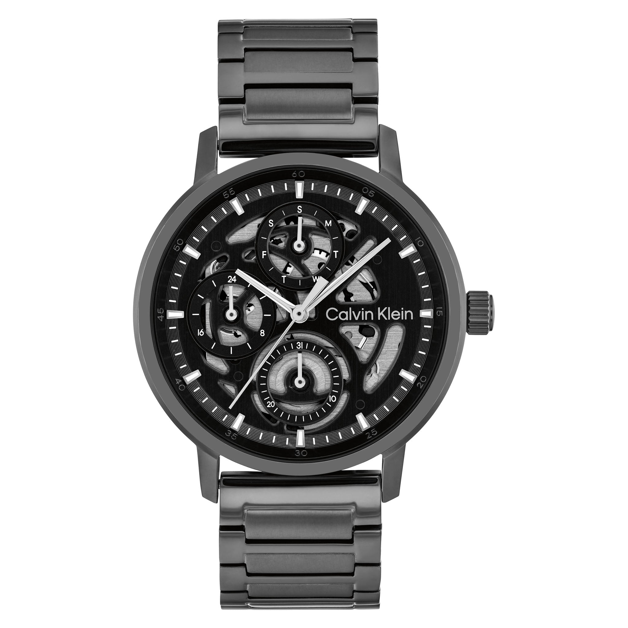 Calvin Klein Grey Steel Black Dial Multi-function Men's Watch - 25200563