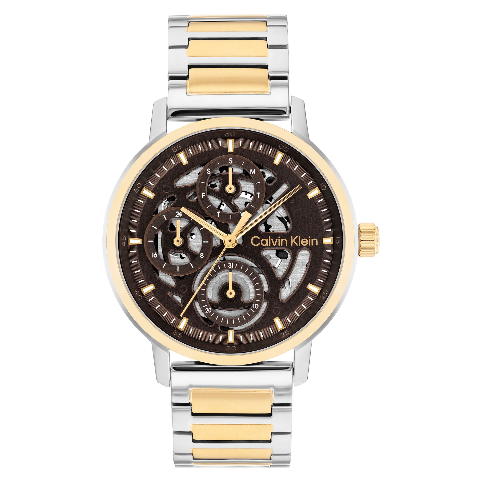 Calvin Klein Two-Tone Steel Brown Dial Multi-function Men's Watch - 25200564