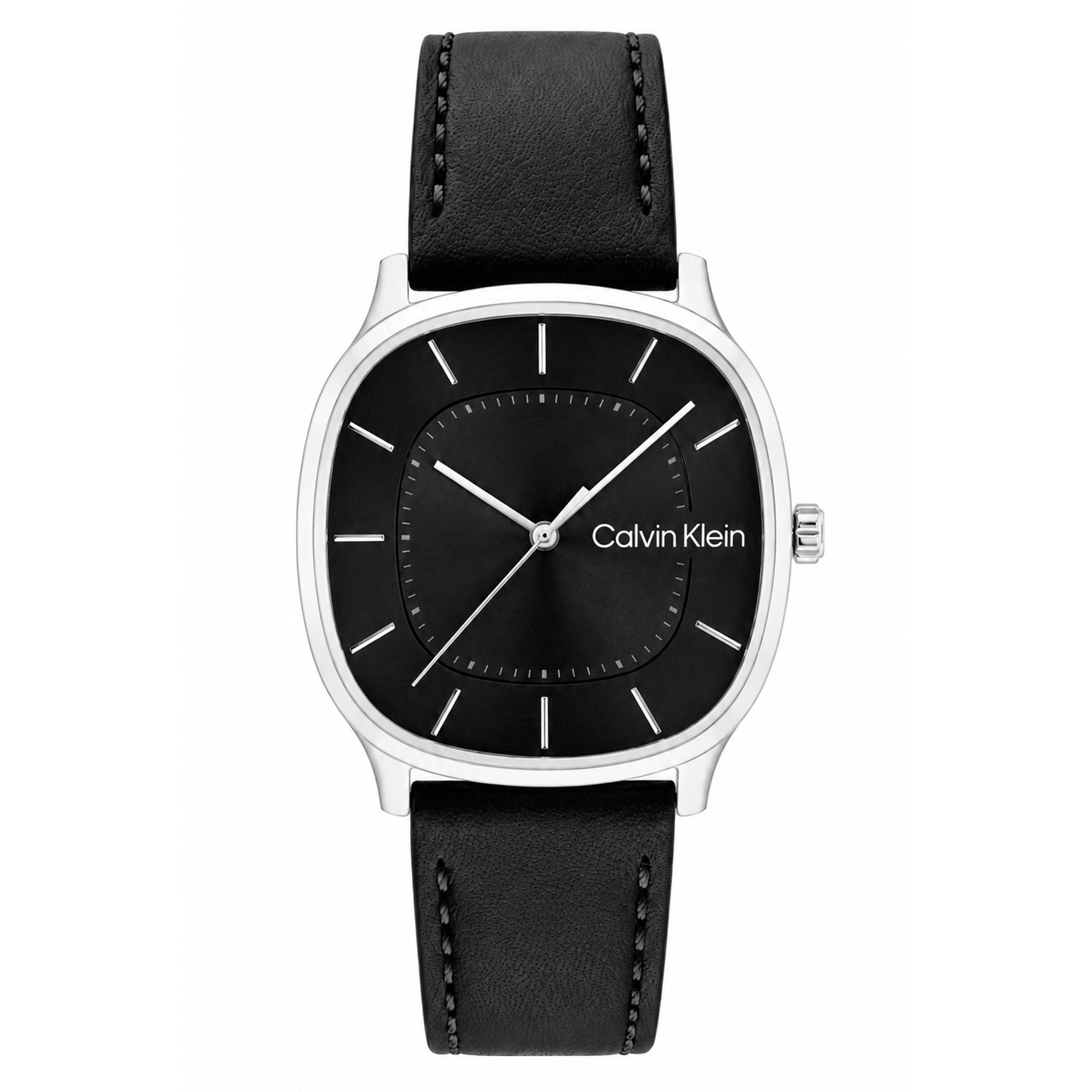 Calvin Klein Leather Black Dial Men's Watch - 25200577