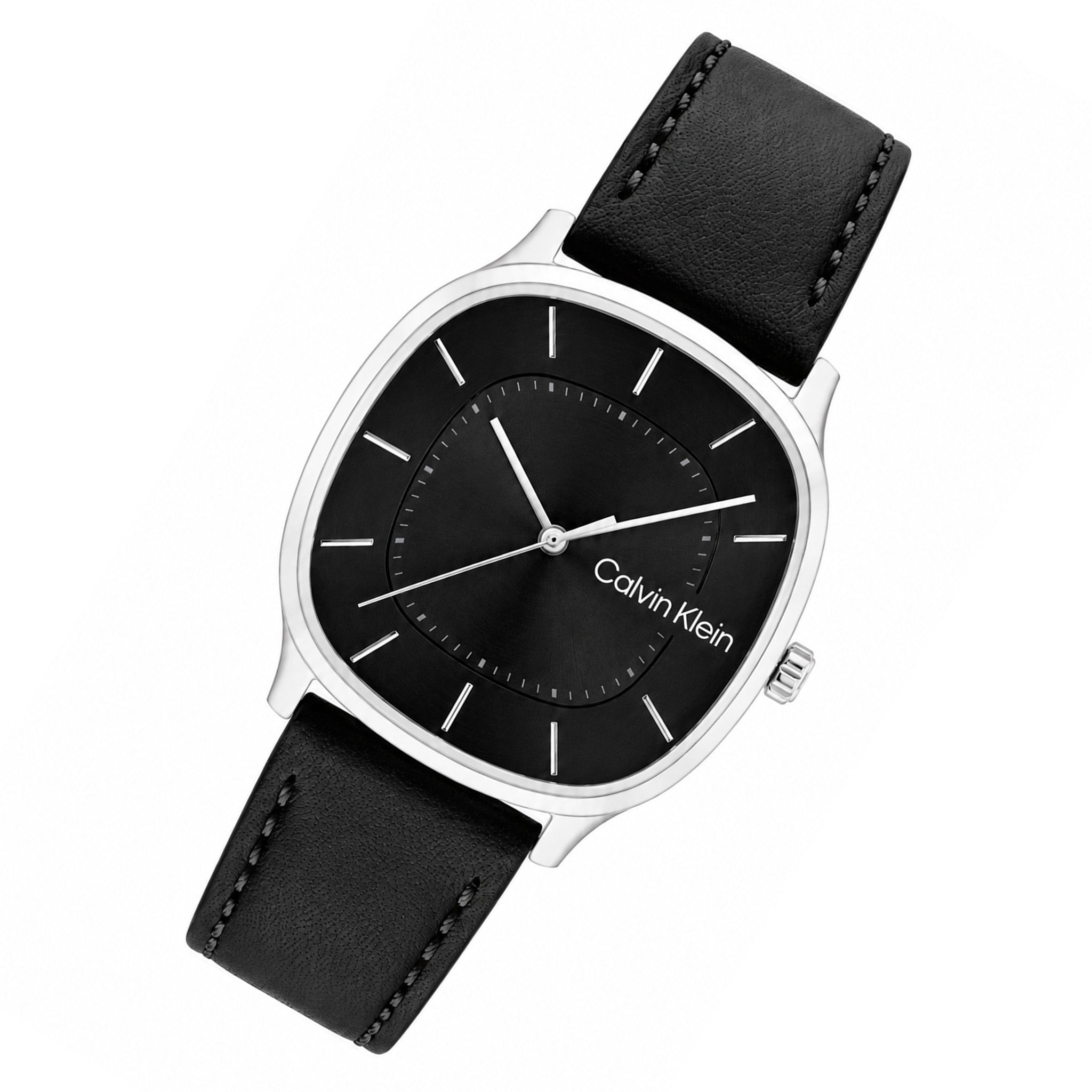 Calvin Klein Leather Black Dial Men's Watch - 25200577