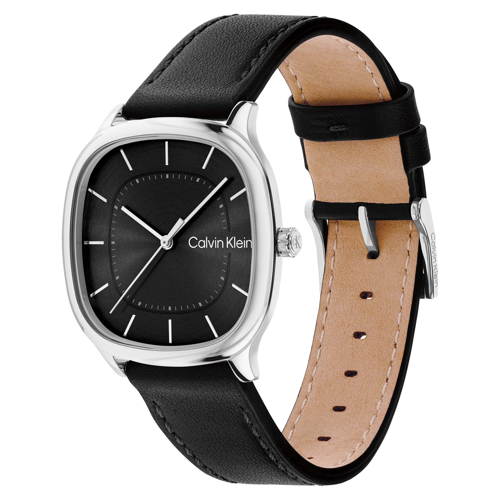Calvin Klein Leather Black Dial Men's Watch - 25200577
