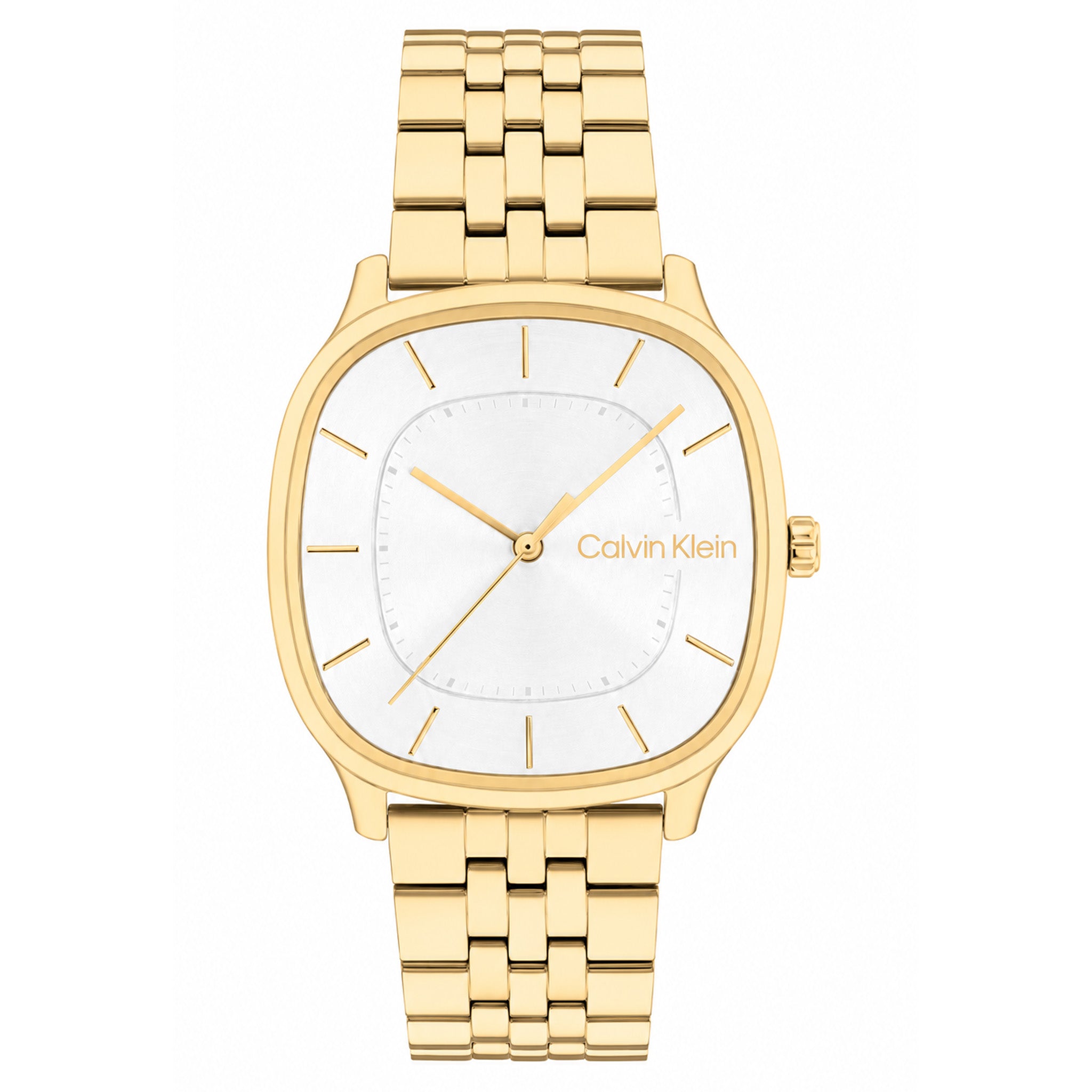 Calvin Klein Gold Steel White Dial Men's Watch - 25200582