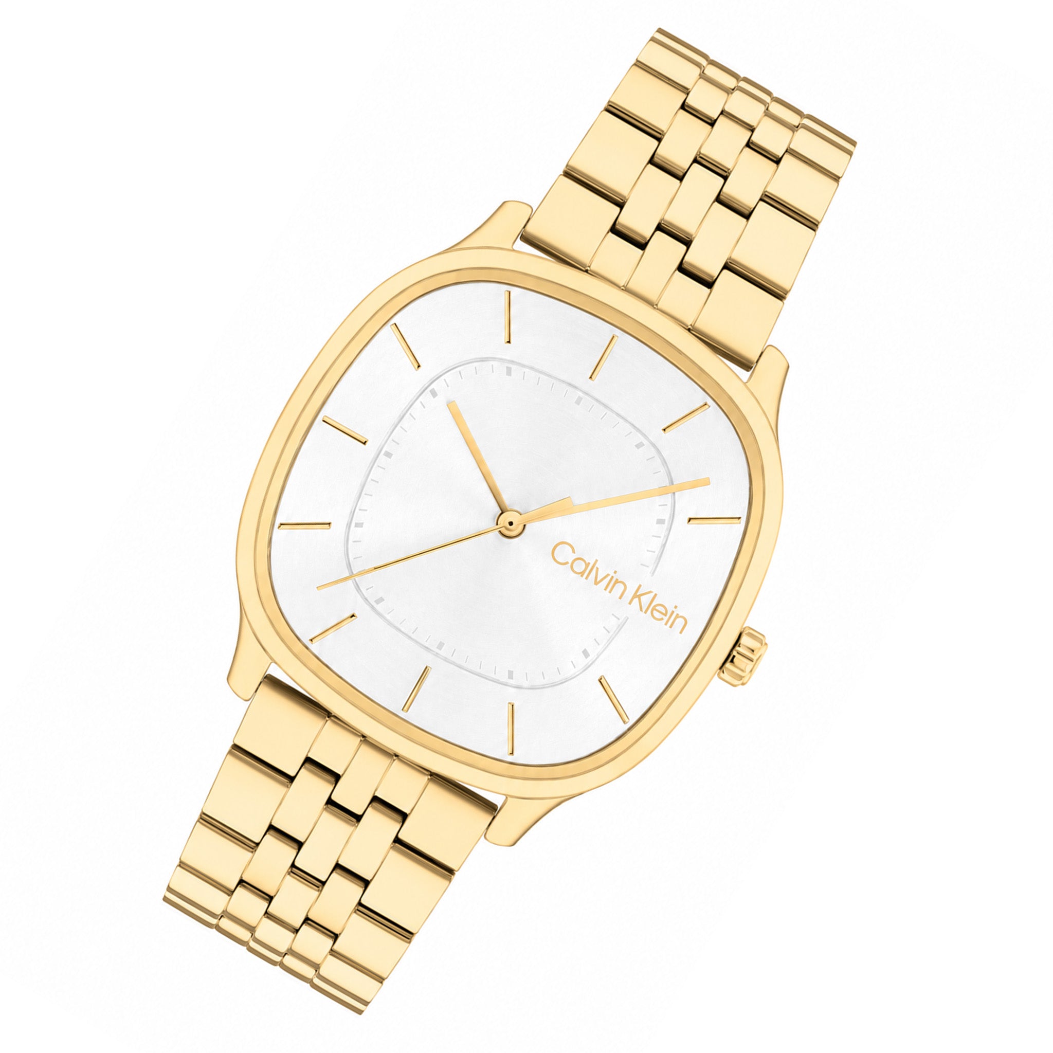 Calvin Klein Gold Steel White Dial Men's Watch - 25200582