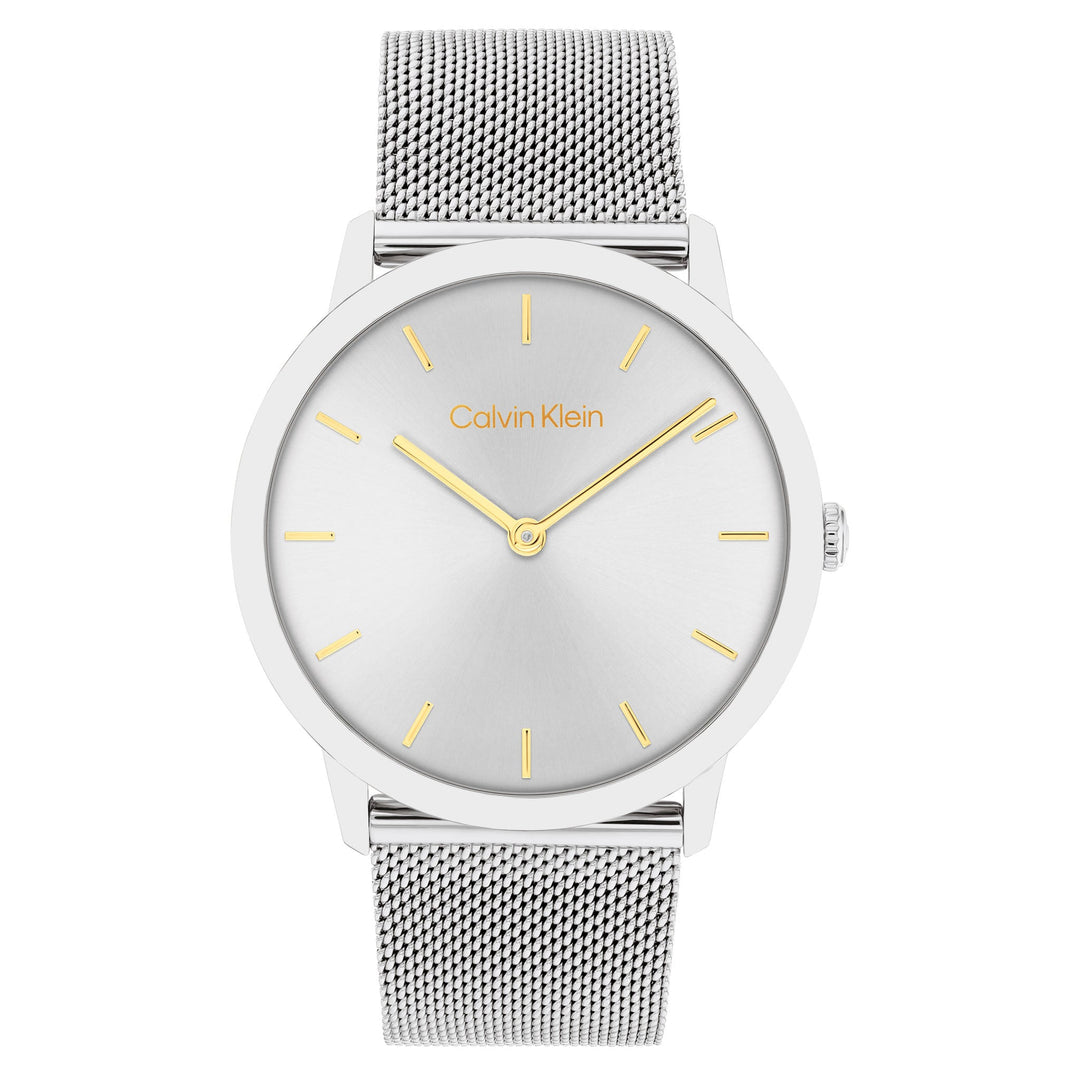 Calvin Klein Stainless Steel Silver White Dial Unisex Watch - 25300001