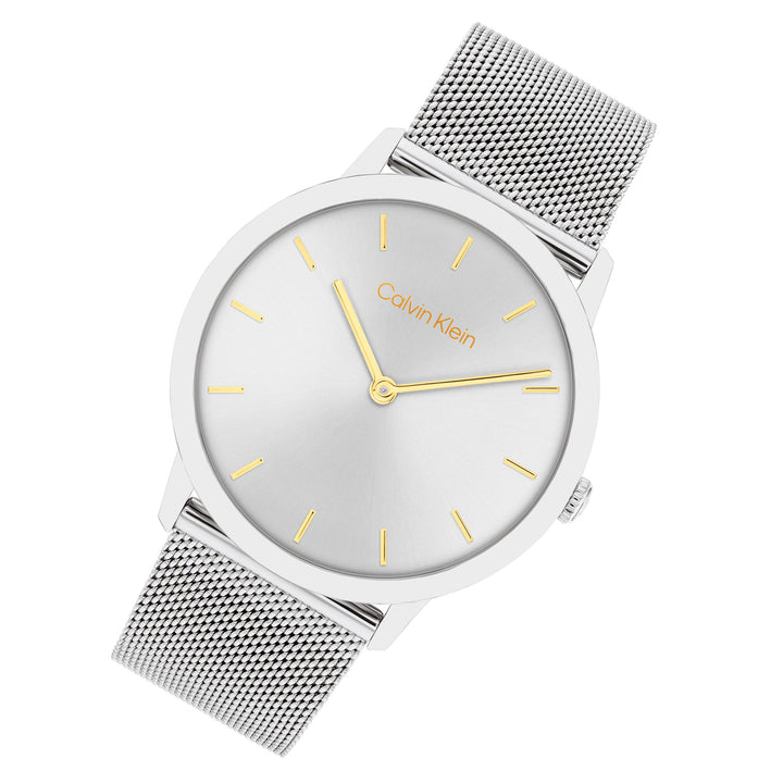 Calvin Klein Stainless Steel Mesh Silver White Dial Unisex Watch - 25300001