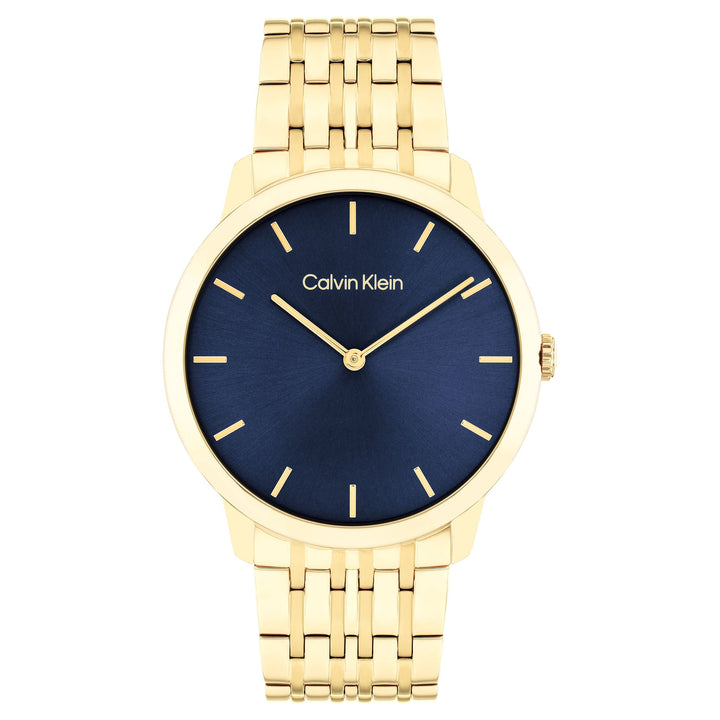 Calvin Klein Gold Steel Blue Dial Unisex Watch - 25300007