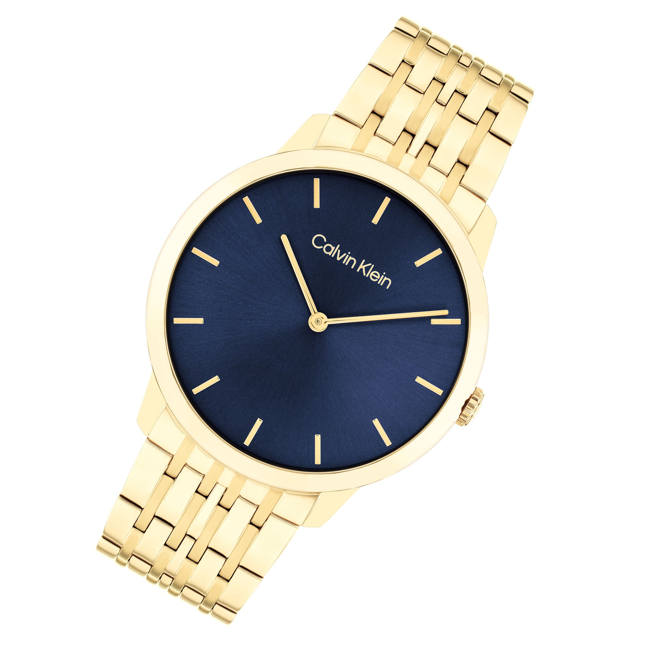 Calvin Klein Gold Steel Blue Dial Unisex Watch 25300007 The Watch Factory Australia