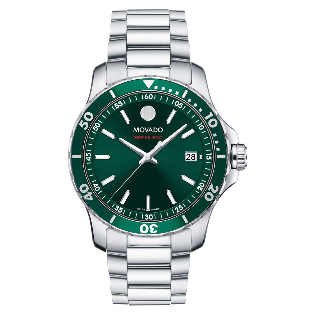 Movado Stainless Steel Green Dial Swiss Men's Watch - 2600136