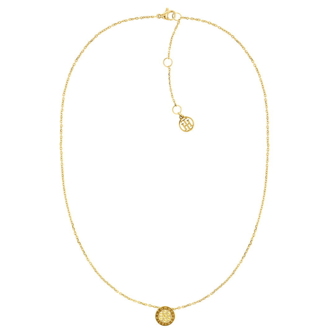 Tommy Hilfiger Jewellery Gold Steel & Crystals Women's Pendant Necklace - 2780569