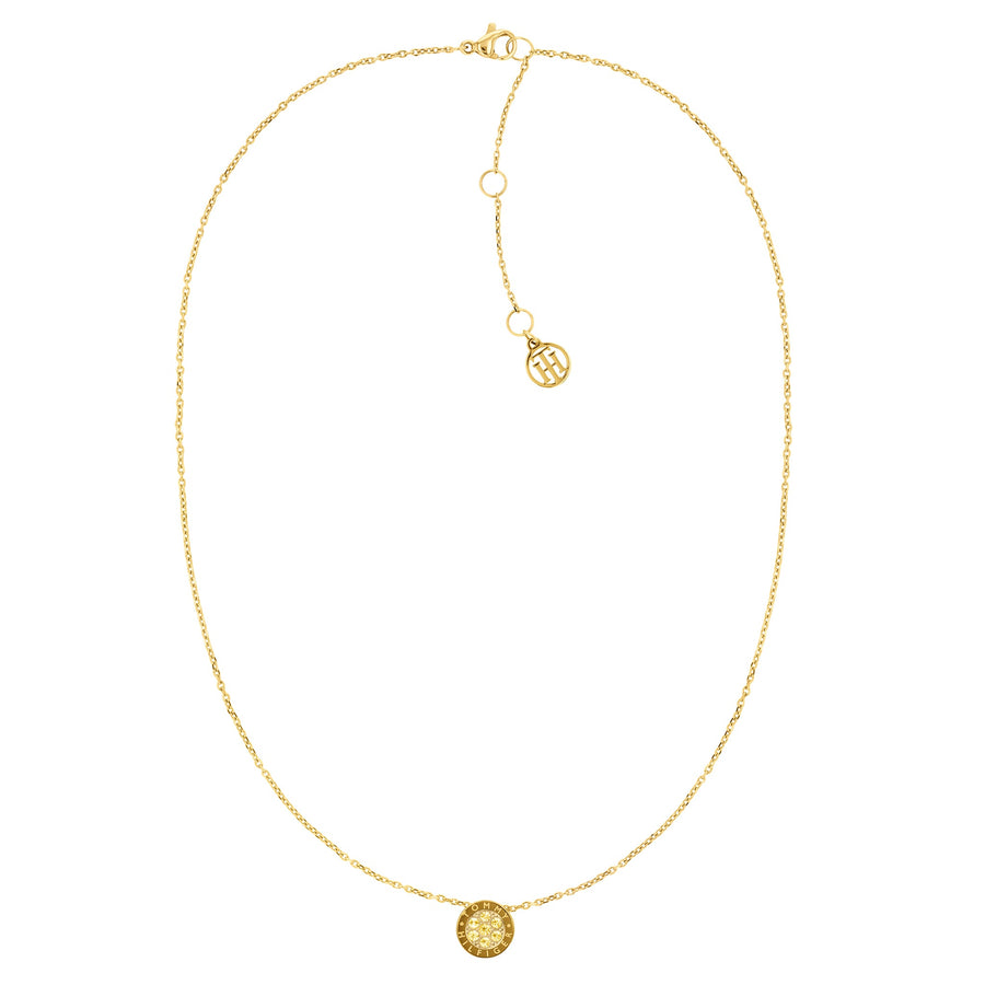 Tommy Hilfiger Jewellery Gold Steel & Crystals Women's Pendant Necklace - 2780569