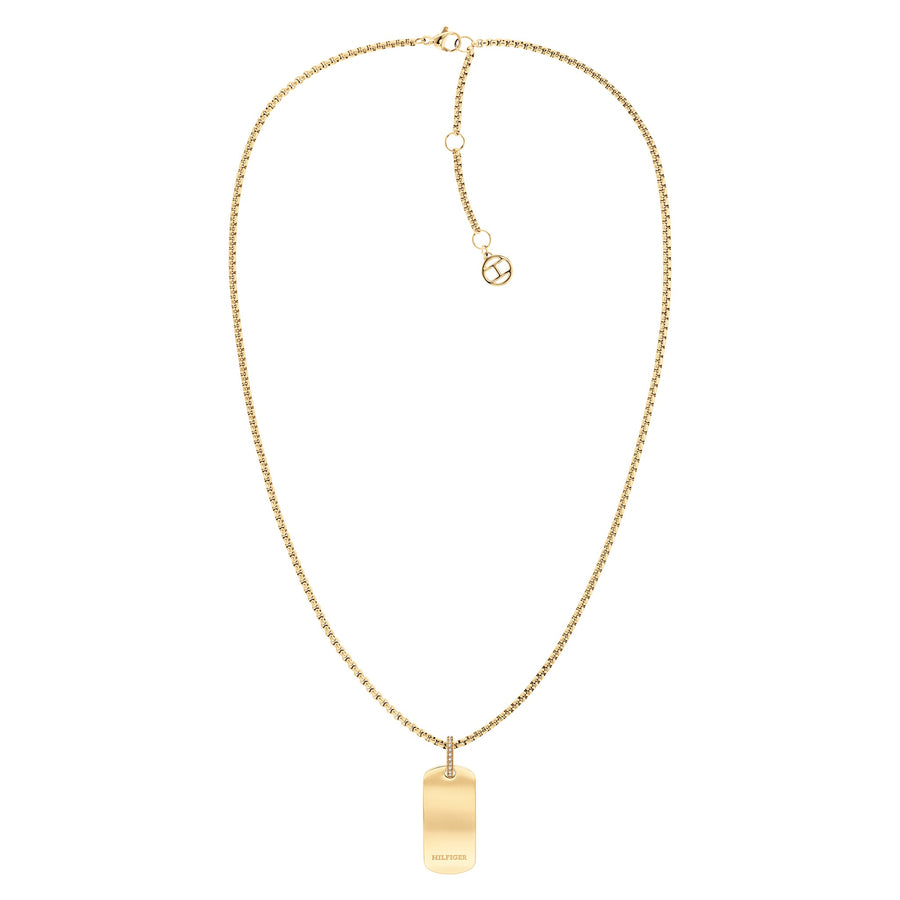 Tommy Hilfiger Jewellery Gold Steel & Crystals Women's Pendant Necklace - 2780862