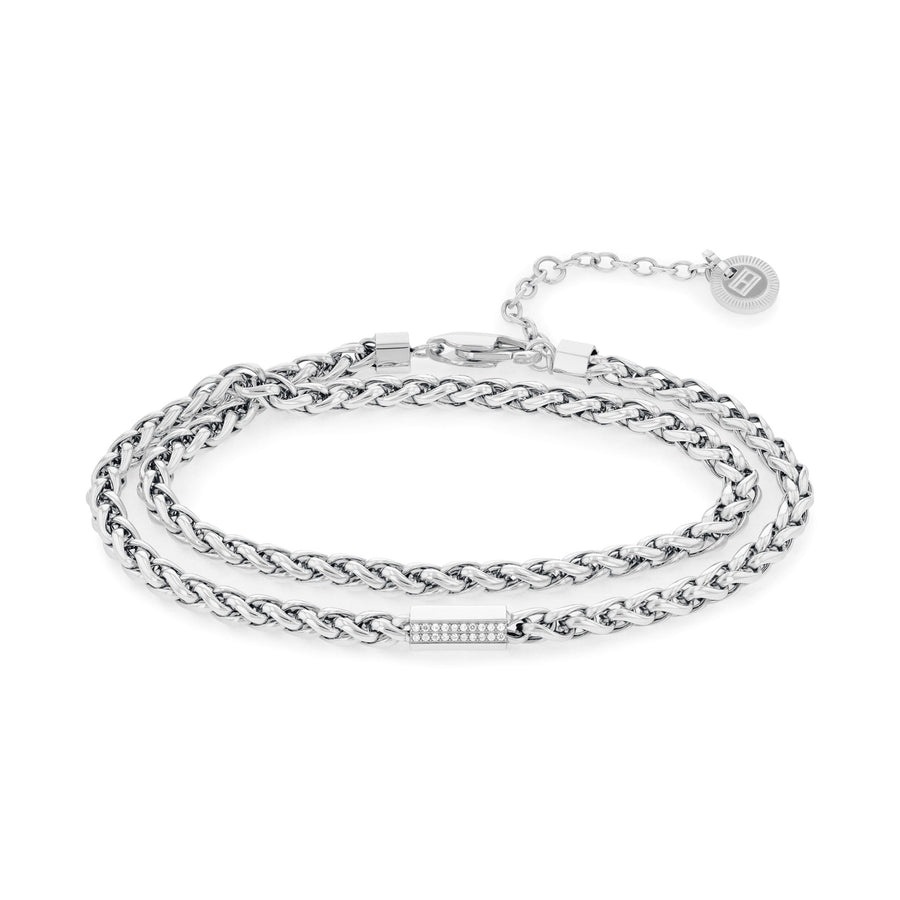 Tommy Hilfiger Jewellery Stainless Steel & White Preciosa Women's Chain Bracelet - 2780875