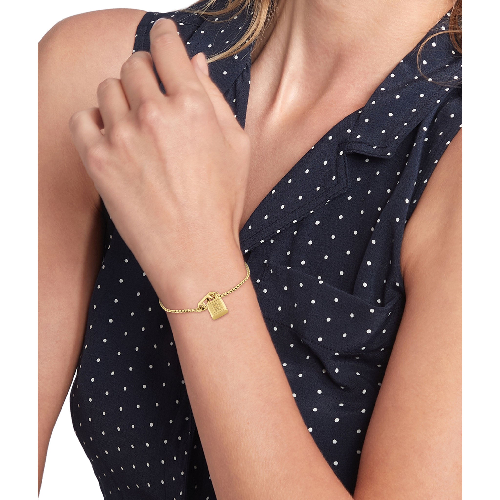 Tommy Hilfiger Jewellery Gold Steel Women's Pendant Bracelet - 2780943