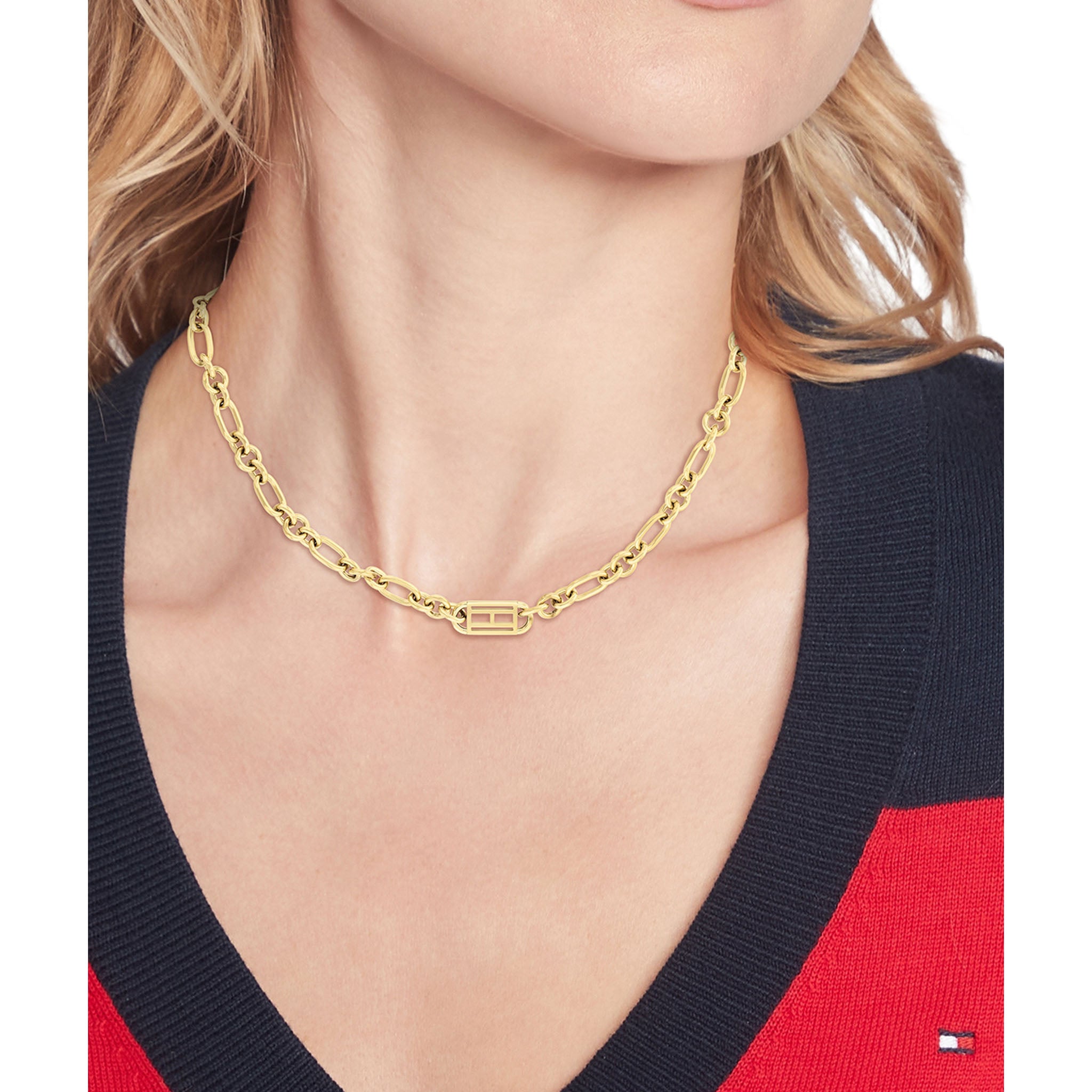 Tommy Hilfiger Jewellery Gold Steel Women's Chain Necklace - 2780973