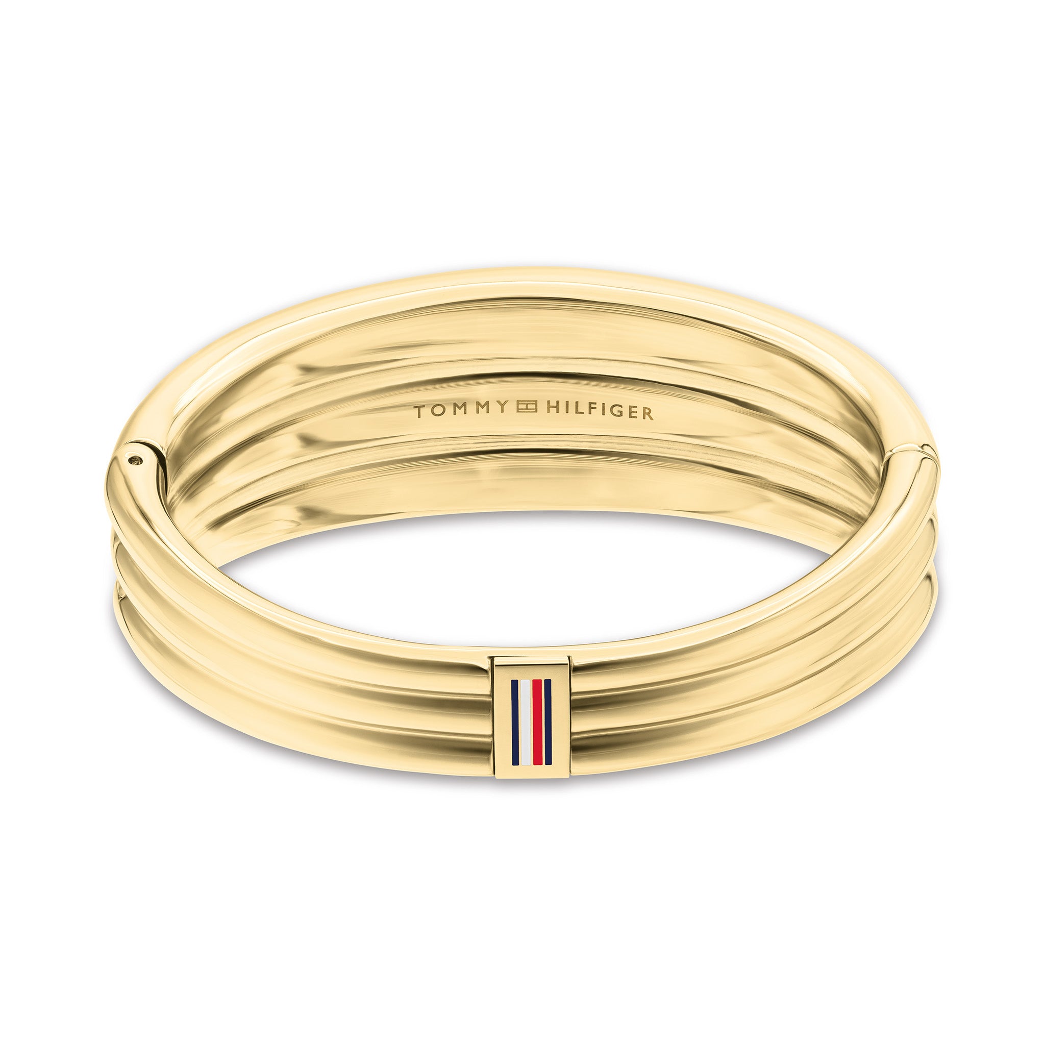 Tommy Hilfiger Jewellery Gold Steel Women's Hinge Bangle - 2781069