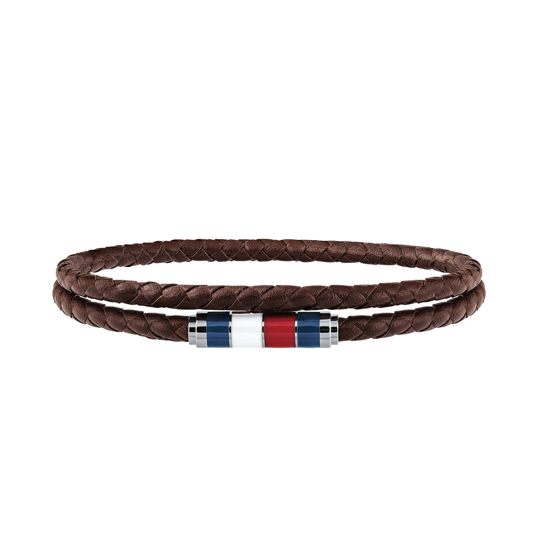 Tommy Hilfiger Jewellery Stainless Steel & Brown Leather Men's Leather Bracelet - 2790055