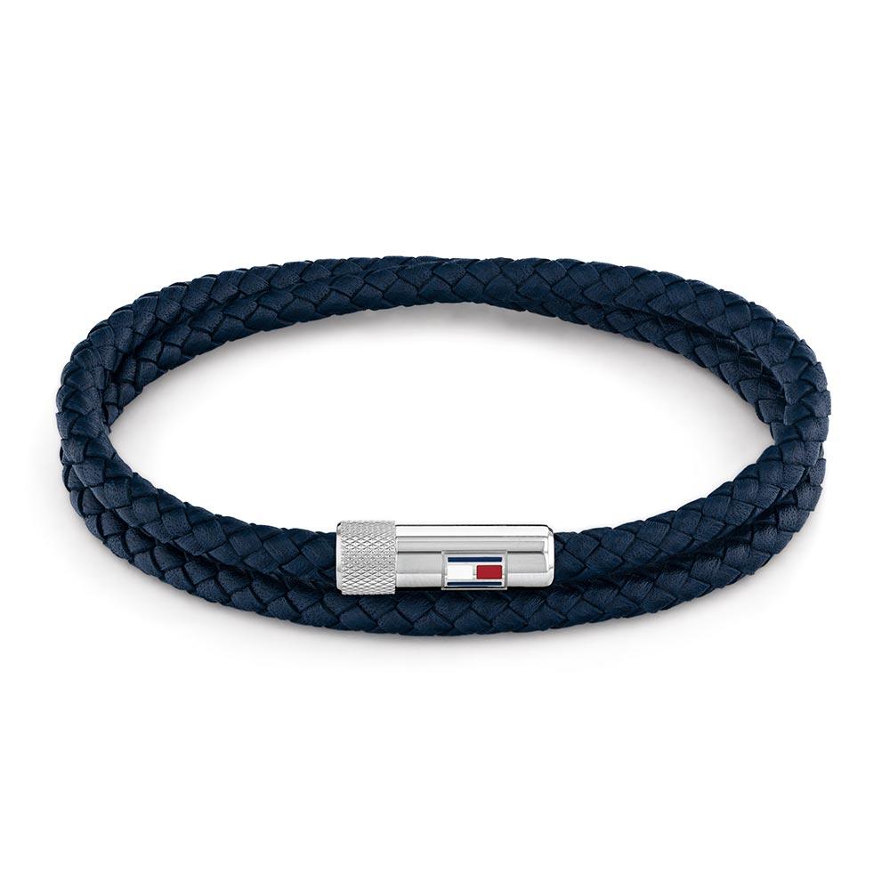 Tommy Hilfiger Jewellery Stainless Steel & Blue Leather Men's Bracelet - 2790264S