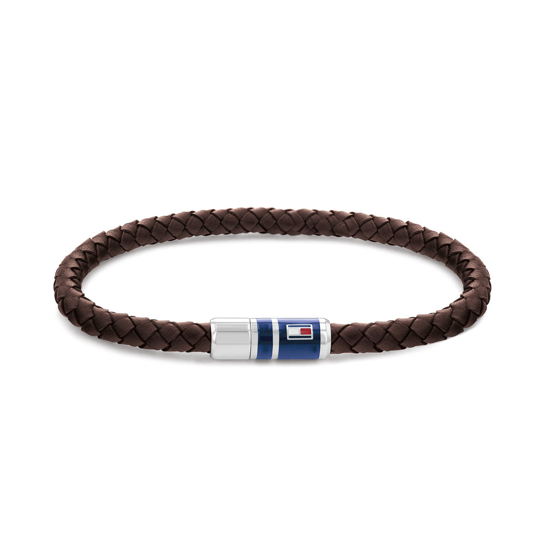 Tommy Hilfiger Jewellery Stainless Steel & Brown Leather Men's Leather Bracelet - 2790295