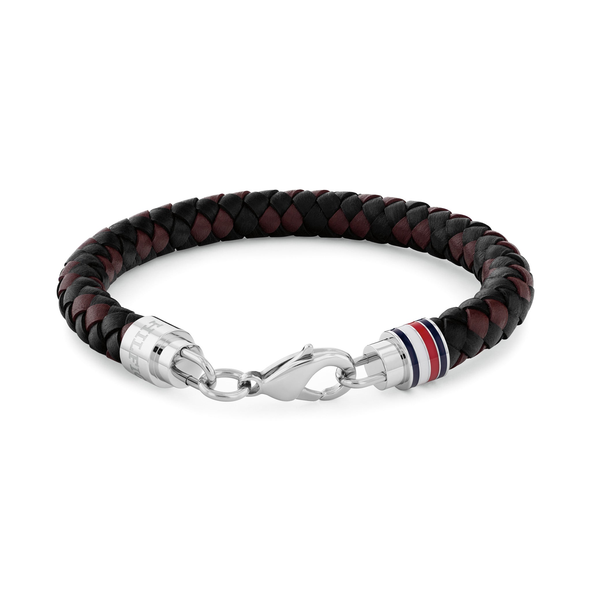 Tommy Hilfiger Jewellery Stainless Steel & Black & Brown Leather Men's Leather Bracelet - 2790632