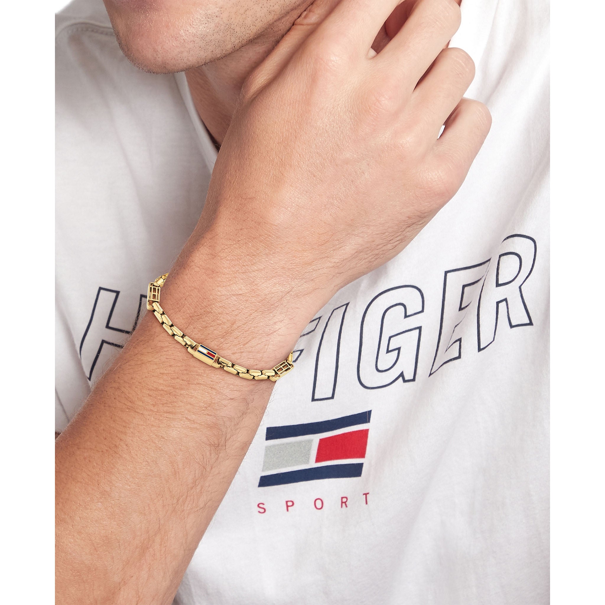 Tommy Hilfiger Jewellery Gold Steel Men's Chain Bracelet - 2790675