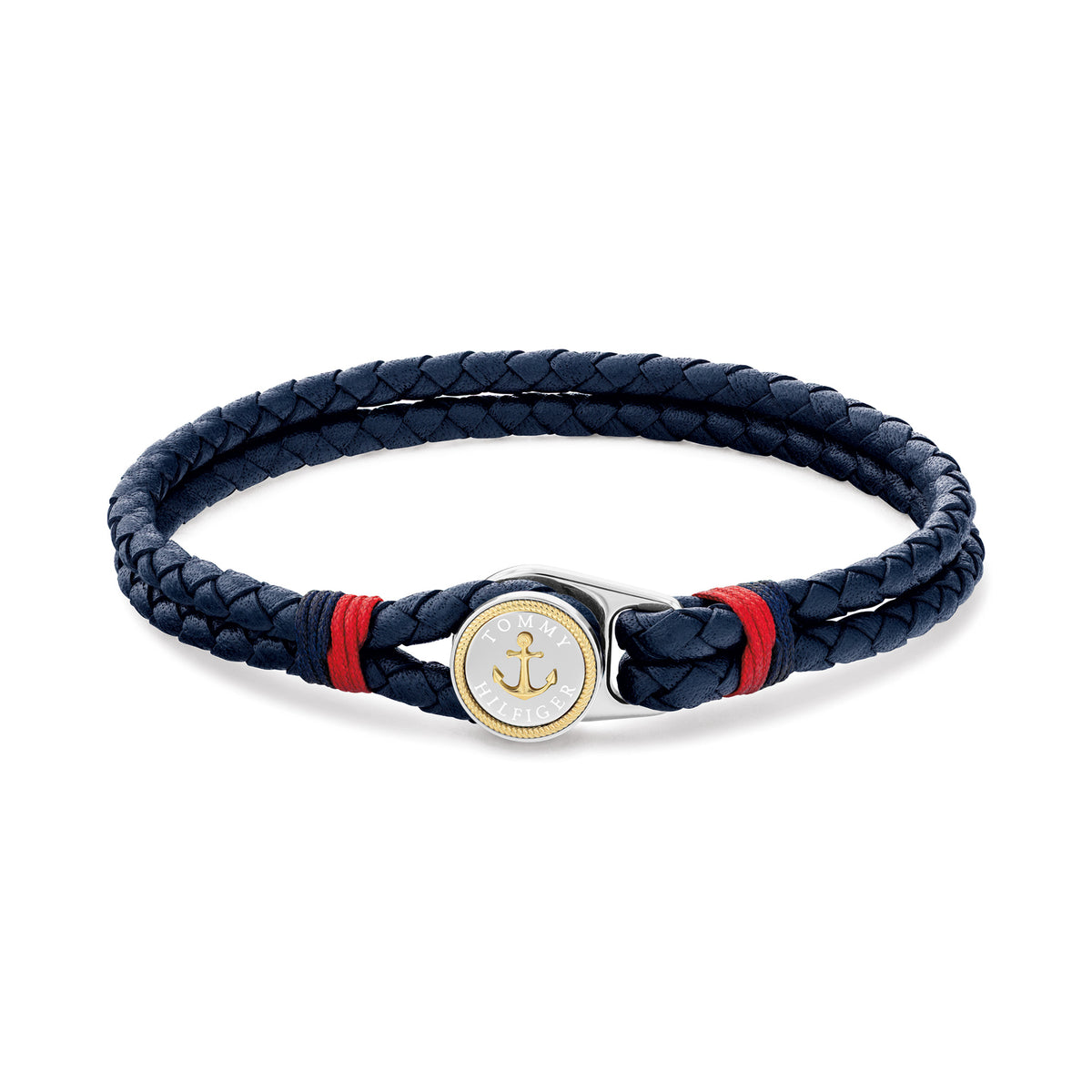 Tommy Hilfiger Jewellery Two-tone Steel & Navy Leather Men's Bracelet - 2790691
