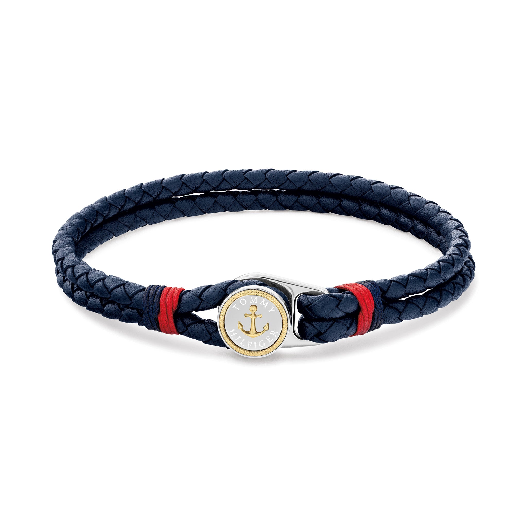 Tommy Hilfiger Jewellery Two-tone Steel & Navy Leather Men's Bracelet - 2790691