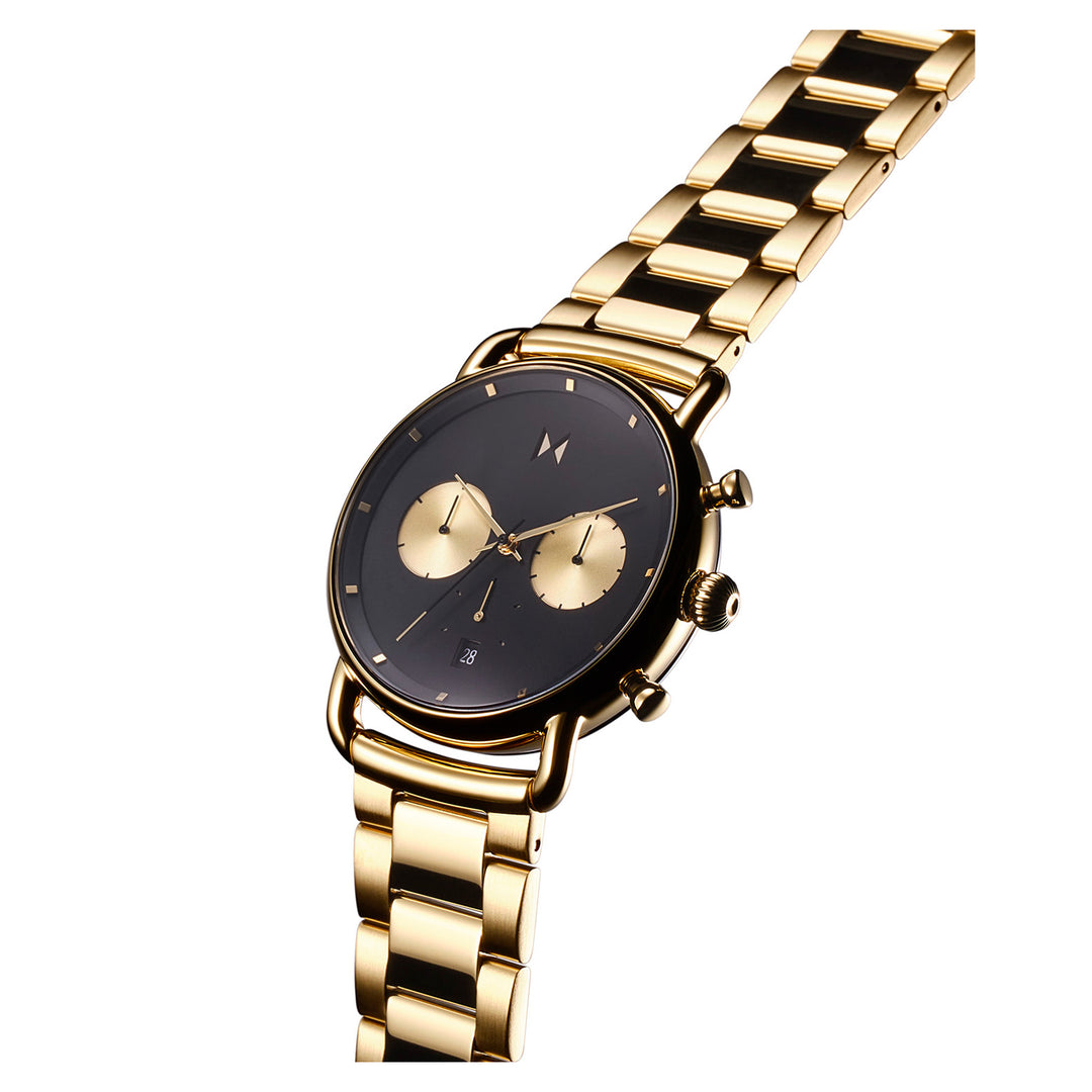 MVMT Gold Steel Black Dial Chronograph Men's Watch - 28000266D