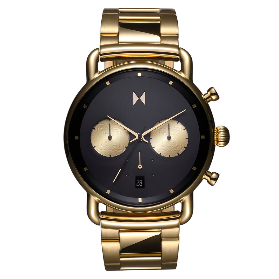 MVMT Gold Steel Black Dial Chronograph Men's Watch - 28000266-D