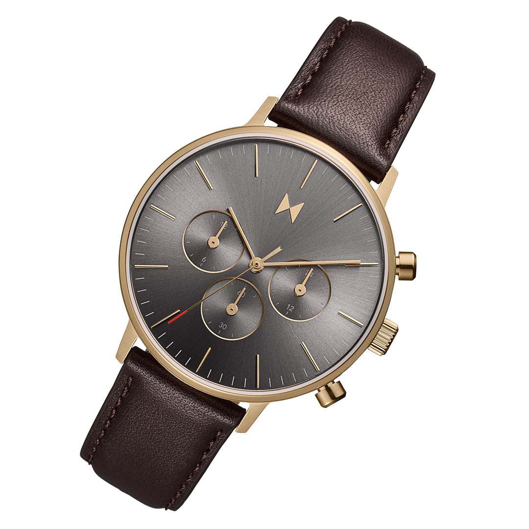 MVMT Brown Leather Grey Dial Multi-function Men's Watch - 28000281D