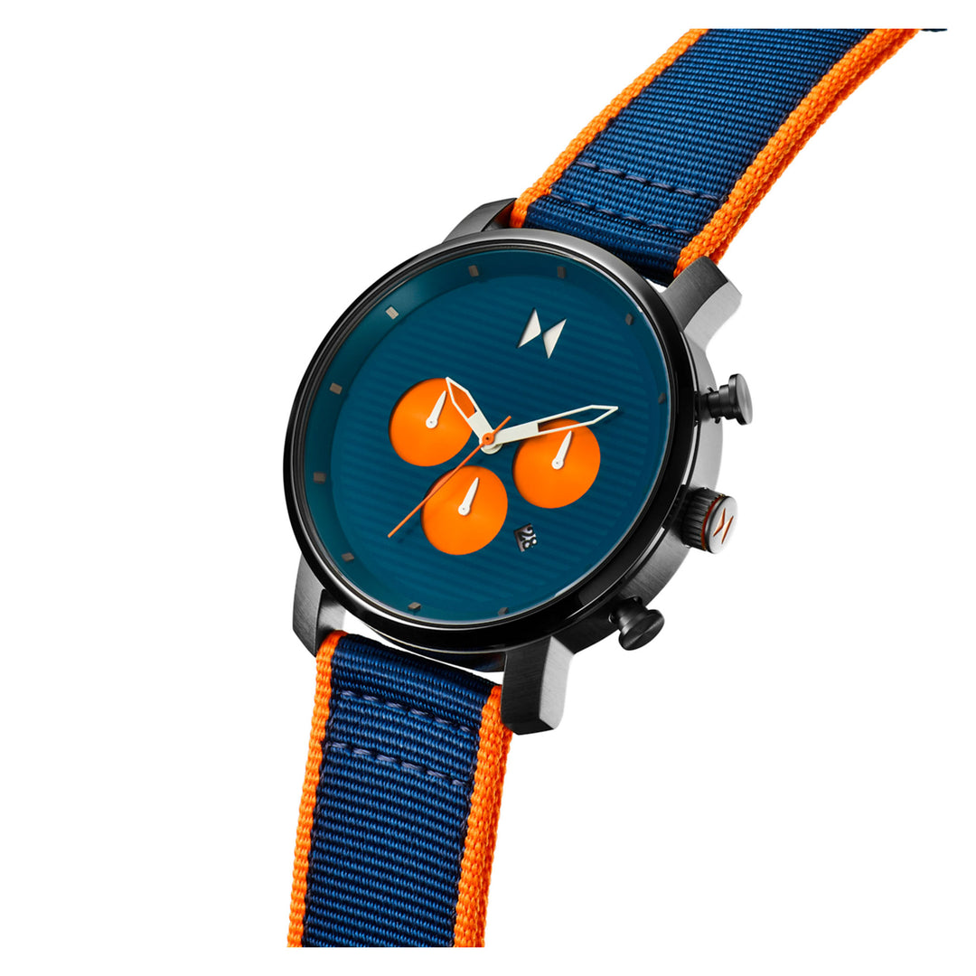 MVMT Blue & Orange Nylon Fashion Chronograph Men's Watch - 28000369D