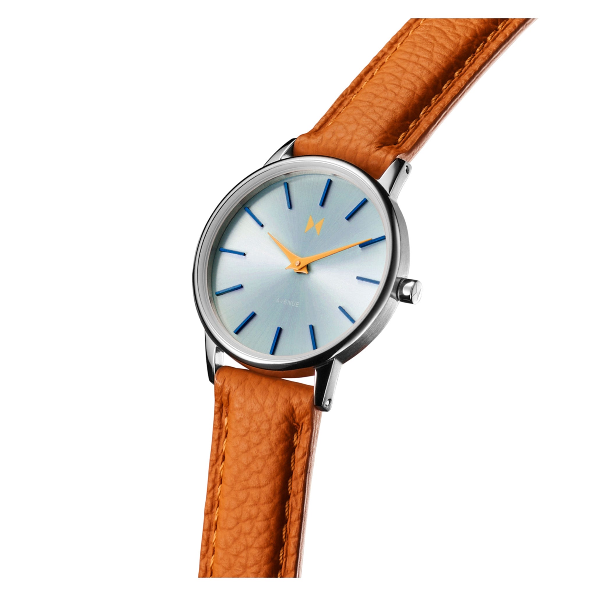 MVMT Tan Leather Light Blue Dial Women's Watch - 28000375D
