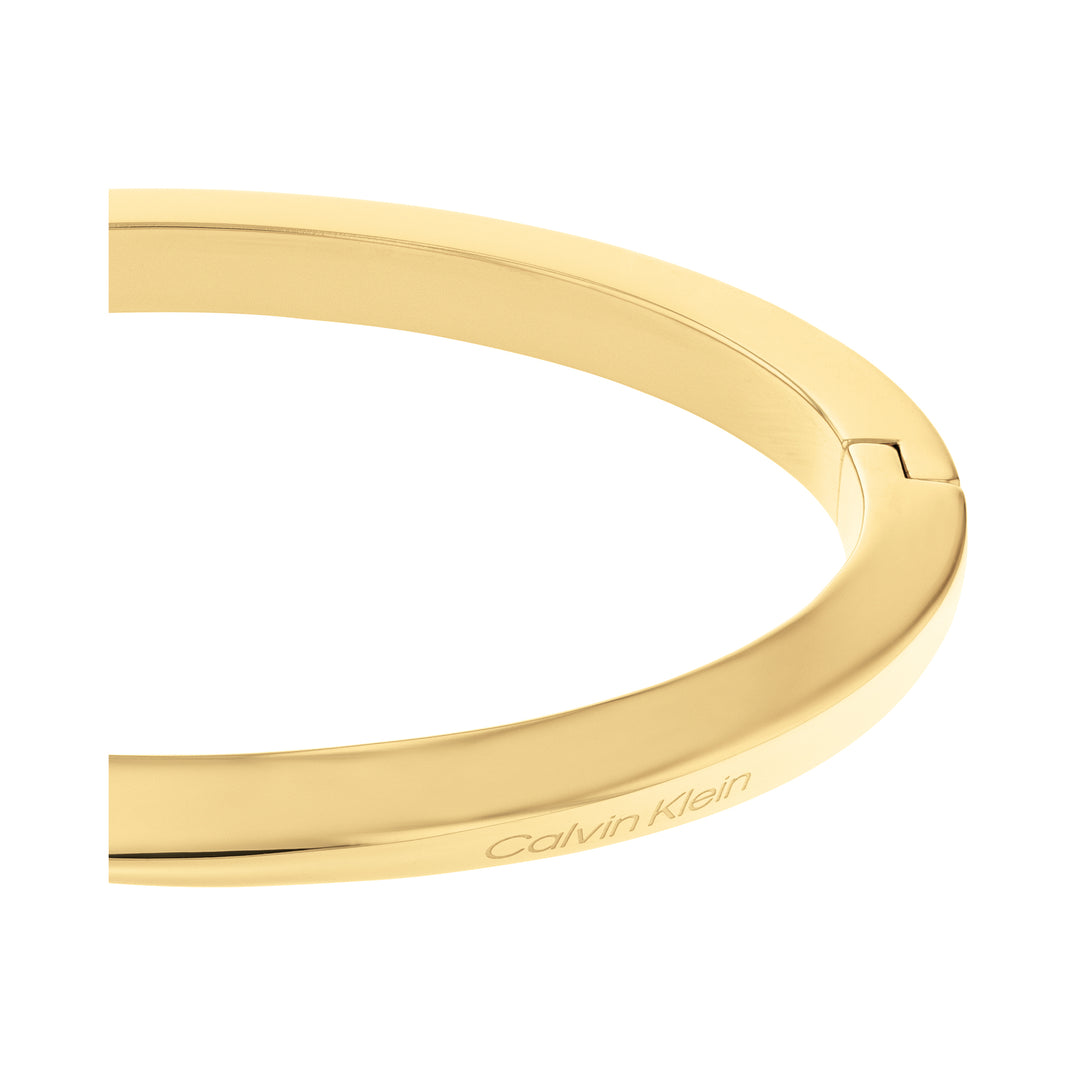 Calvin Klein Jewellery Gold Steel Women's Hinge Bangle - 35000313