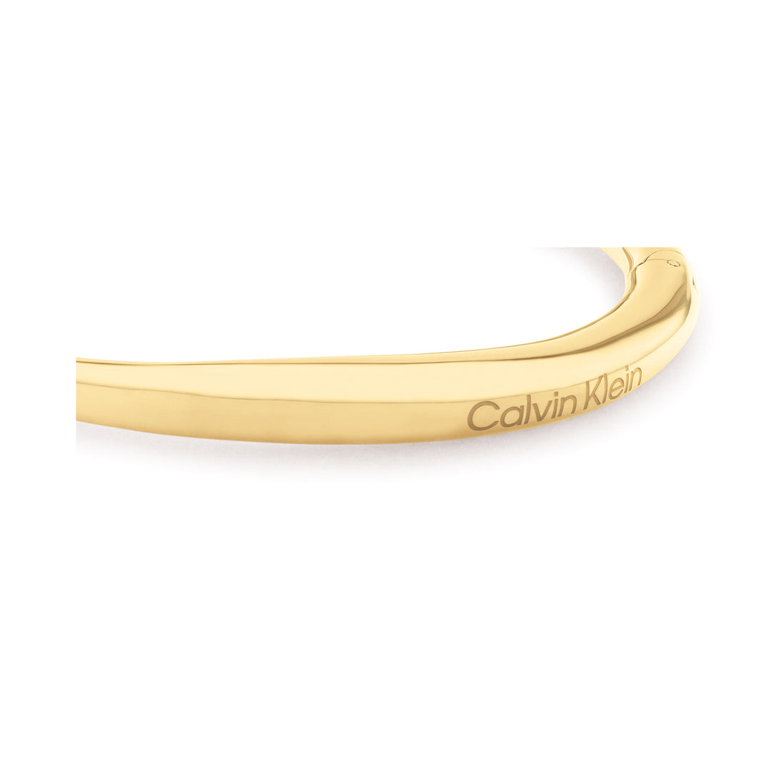 Calvin Klein Jewellery Gold Steel Women's Hinge Bangle - 35000350