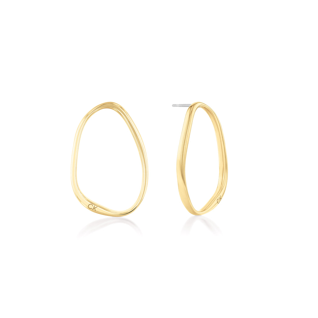 Calvin Klein Jewellery Gold Steel Women's Hoop Earrings - 35000451