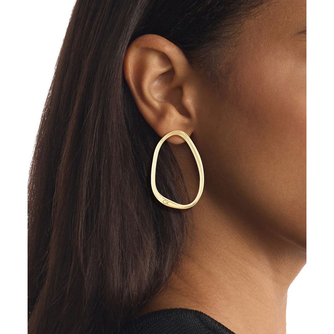 Calvin Klein Jewellery Gold Steel Women's Hoop Earrings - 35000451