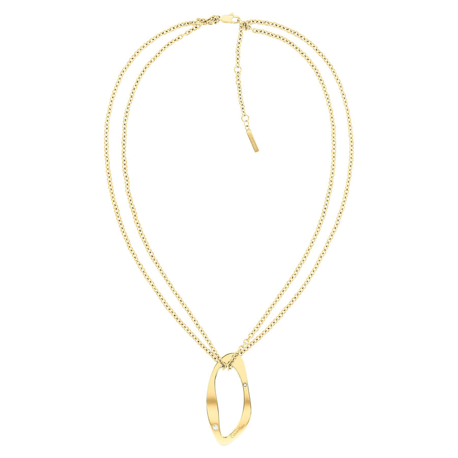 Calvin Klein Jewellery Gold Steel & Crystals Women's Pendant Necklace - 35000684