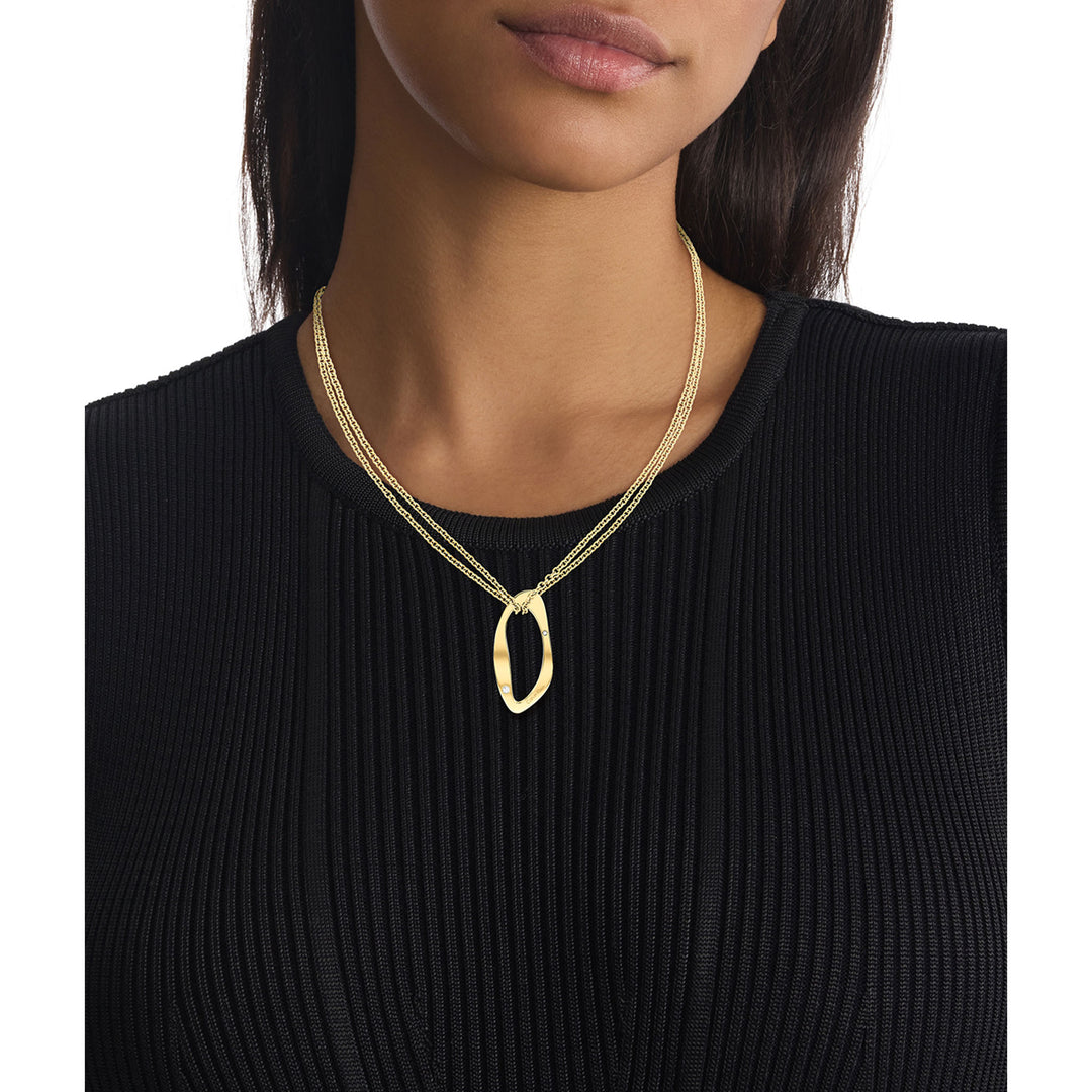 Calvin Klein Jewellery Gold Steel & Crystals Women's Pendant Necklace - 35000684