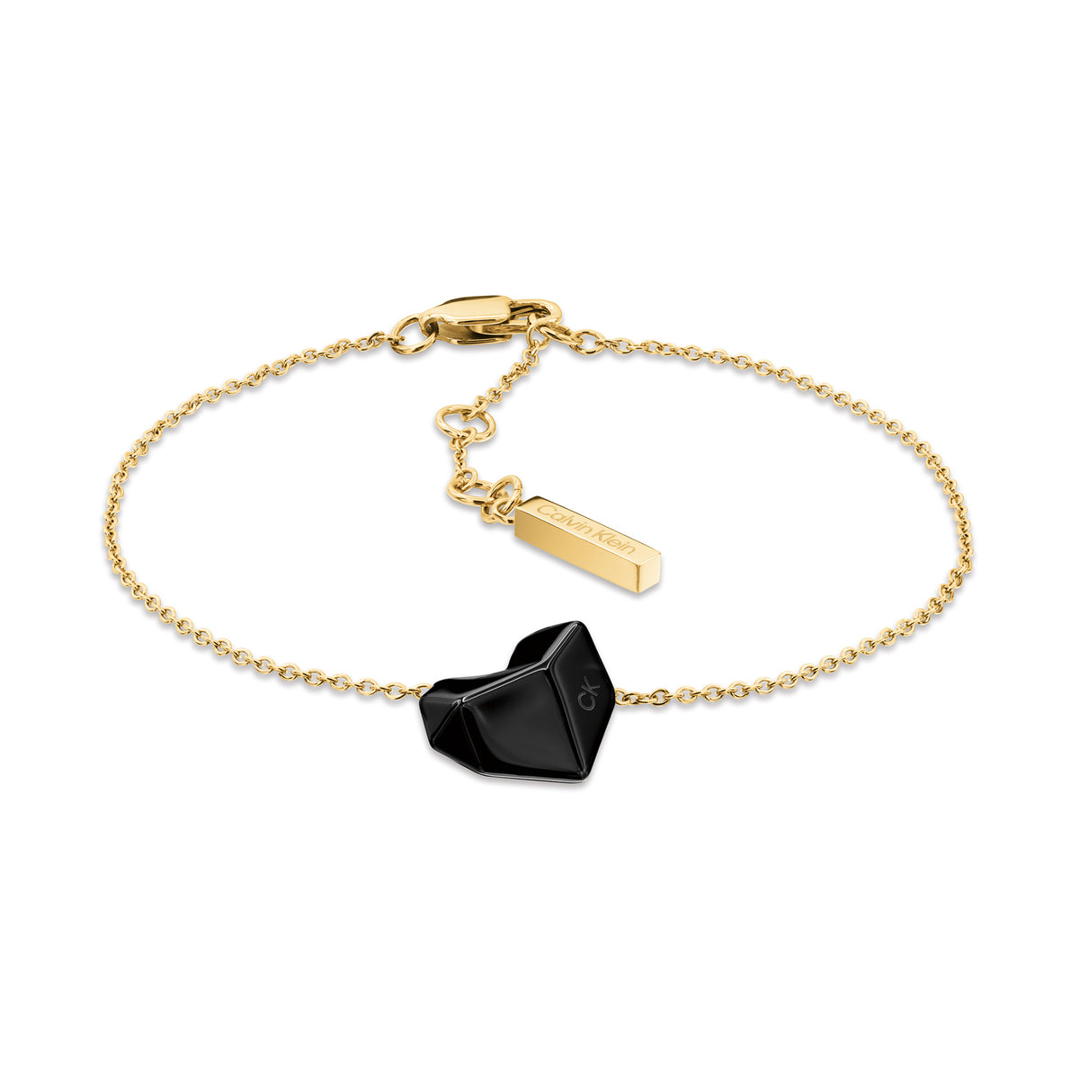 Calvin Klein Jewellery Gold Steel & Black Ceramic Women's Pendant Bracelet - 35001001