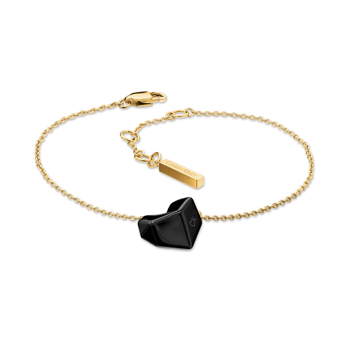 Calvin Klein Jewellery Gold Steel & Black Ceramic Women's Pendant Bracelet - 35001001