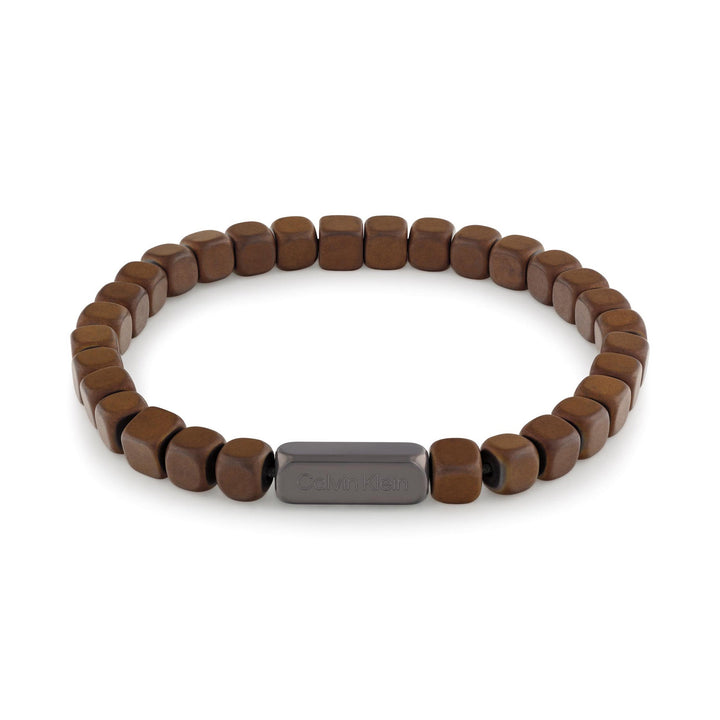 Calvin Klein Jewellery Grey Steel & Bronze Hematite Men's Bead Bracelet - 35100061