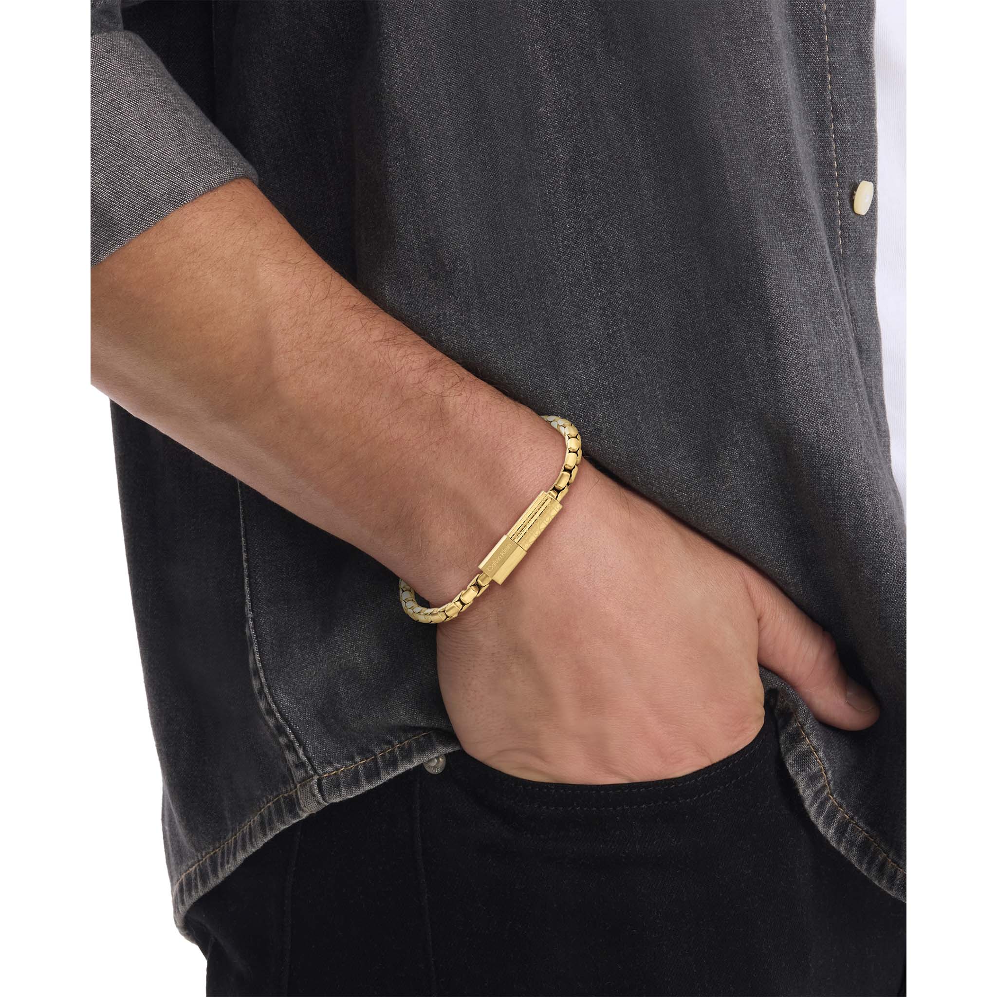 Calvin Klein Jewellery Gold Steel Men's Chain Bracelet - 35100095