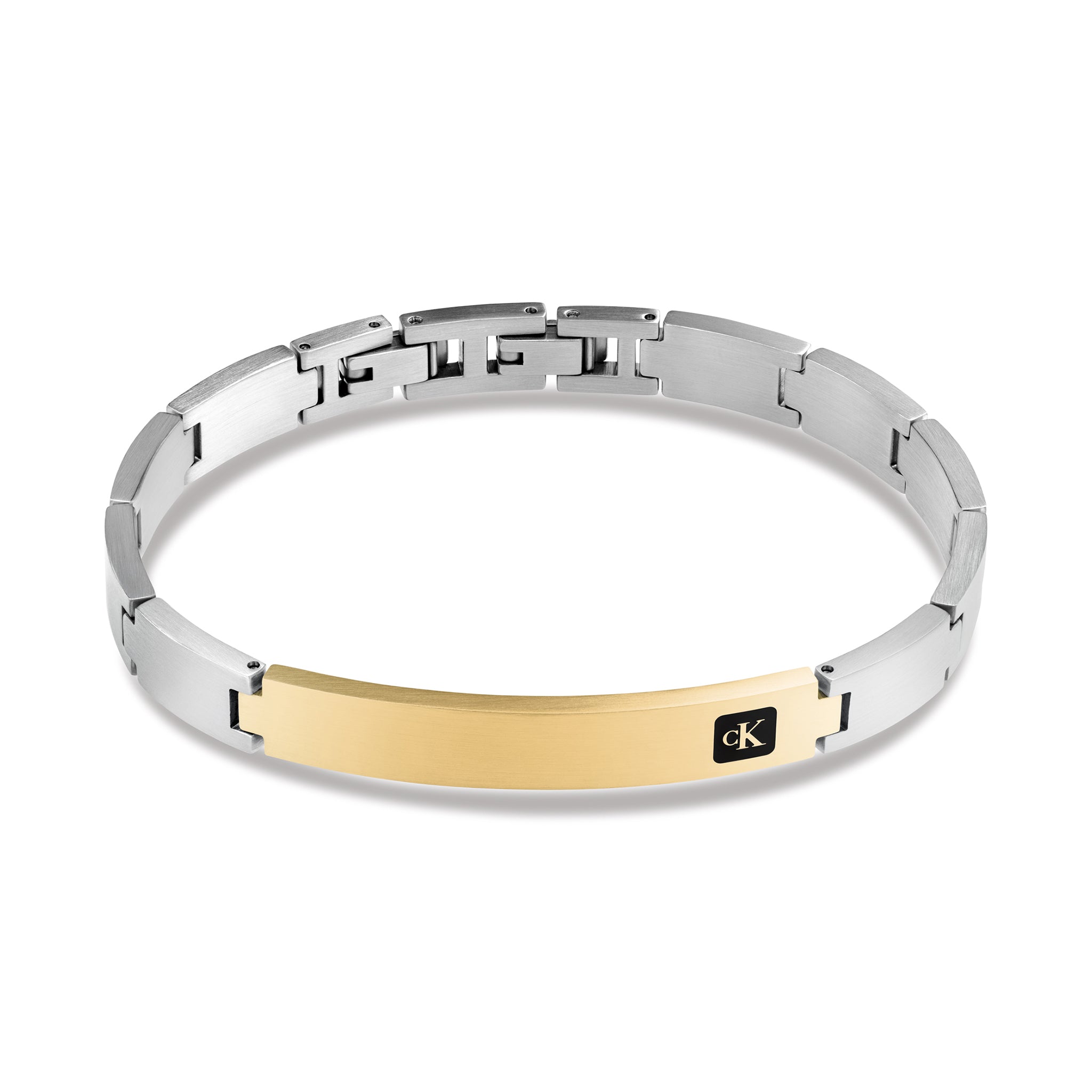 0 Jewellery Stainless Steel & Gold Steel Men's Metal Link Bracelet - 35100105