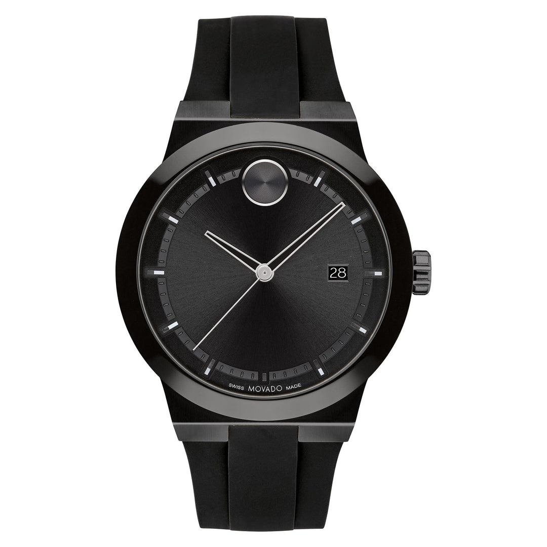 Movado Black Silicone Black Dial Swiss Men's Watch - 3600849