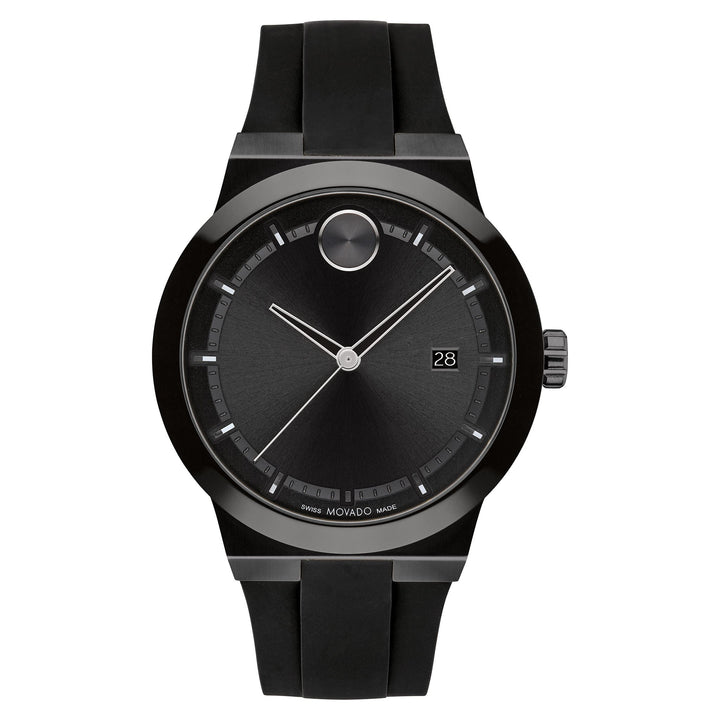 Movado Black Silicone Black Dial Swiss Men's Watch - 3600849