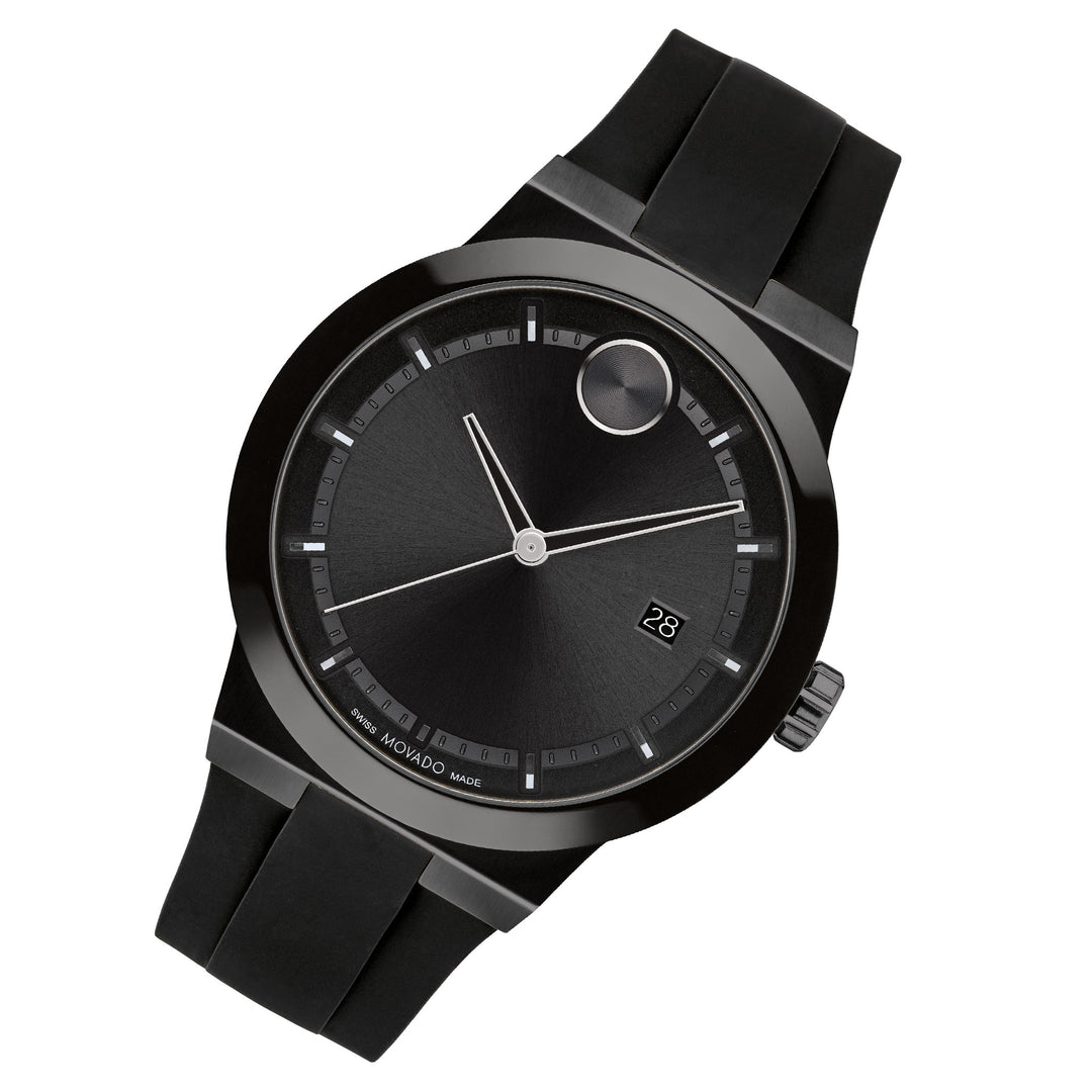 Movado Silicone Black Dial Men's Swiss Made Watch - 3600849